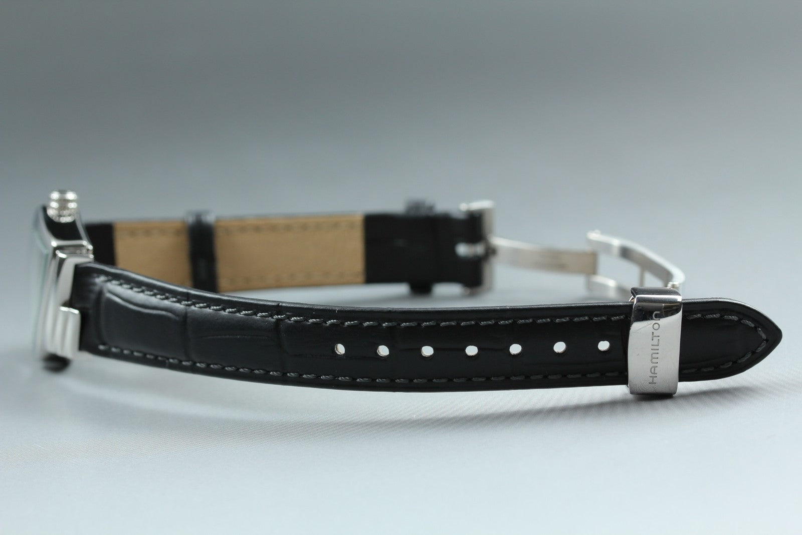 [Exc+5] New Batt HAMILTON Ventura H242112 Quartz Black Women's Watch 24mm JAPAN