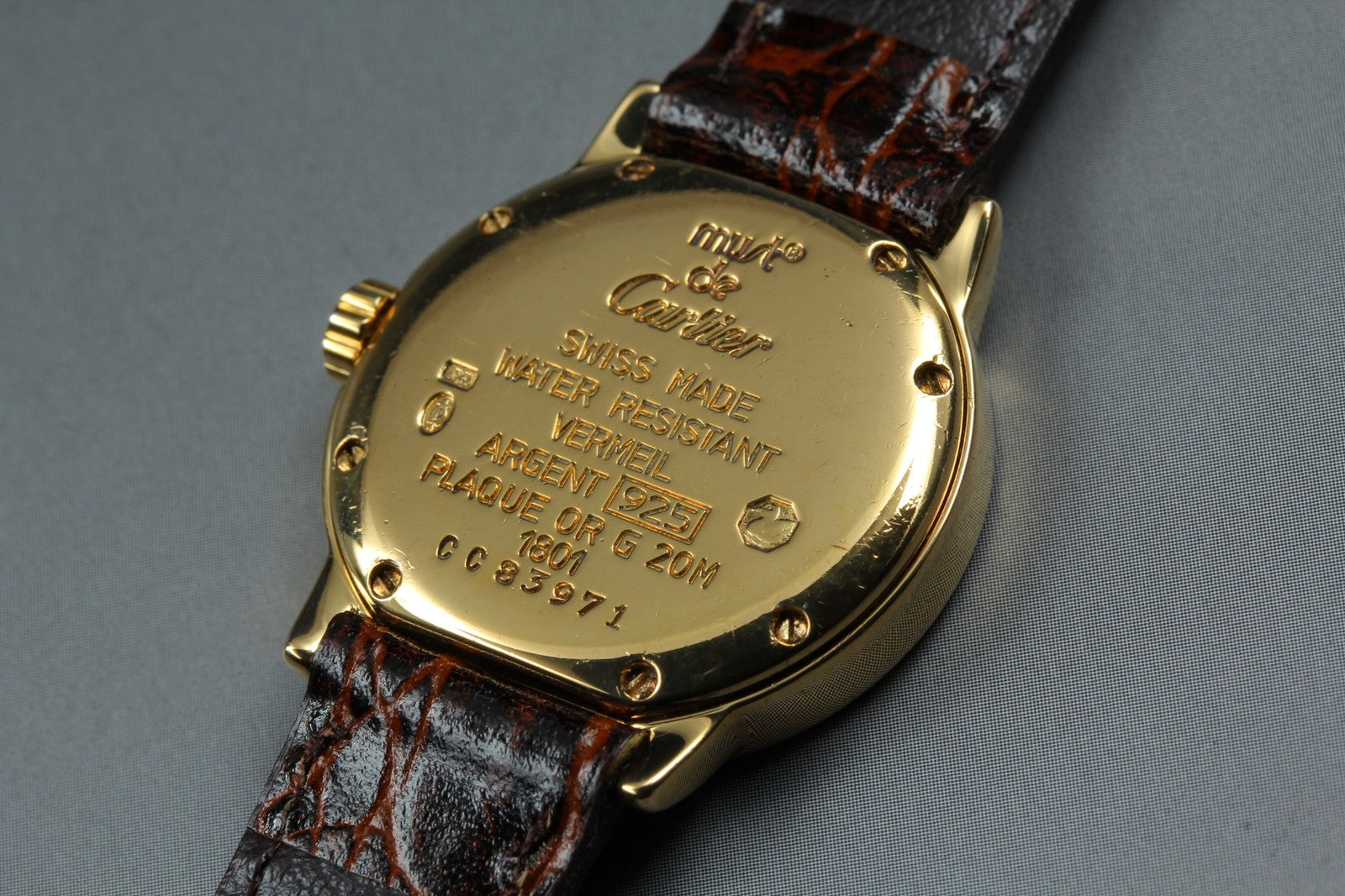 Vintage Cartier Must Ronde de Cartier 1801 Brown 27mm Women's Quartz Watch [Box]