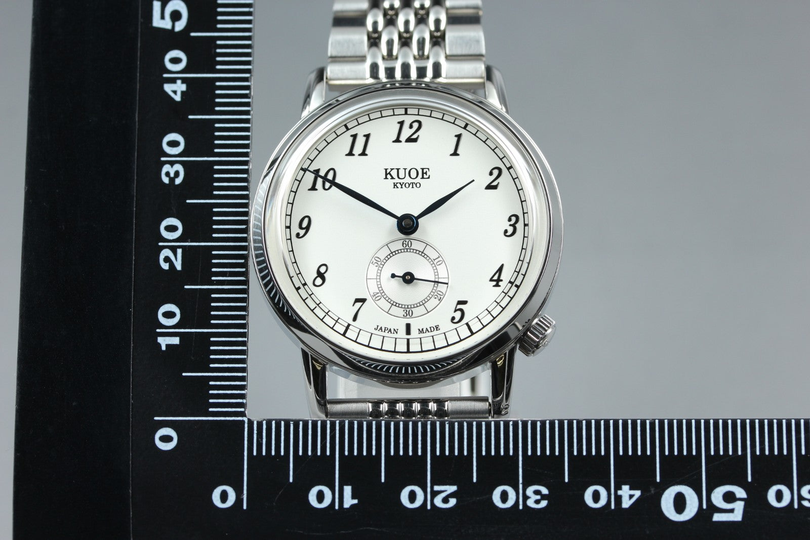 KUOE KYOTO OLD SMITH 90-007﻿ Silver 34mm Small Second Automatic Mens Watch JAPAN