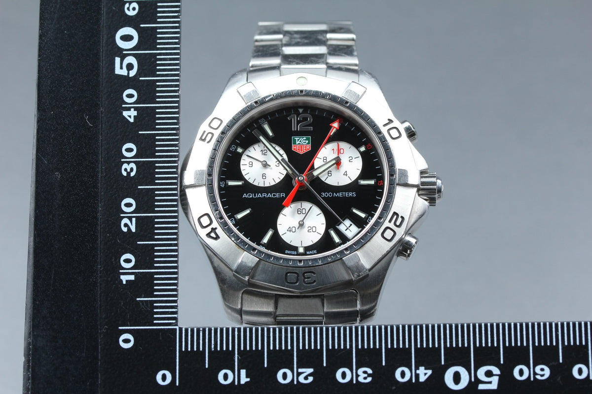 TAG Heuer Aquaracer CAF1110 Chronograph Black Quartz Men's Watch 42mm Box