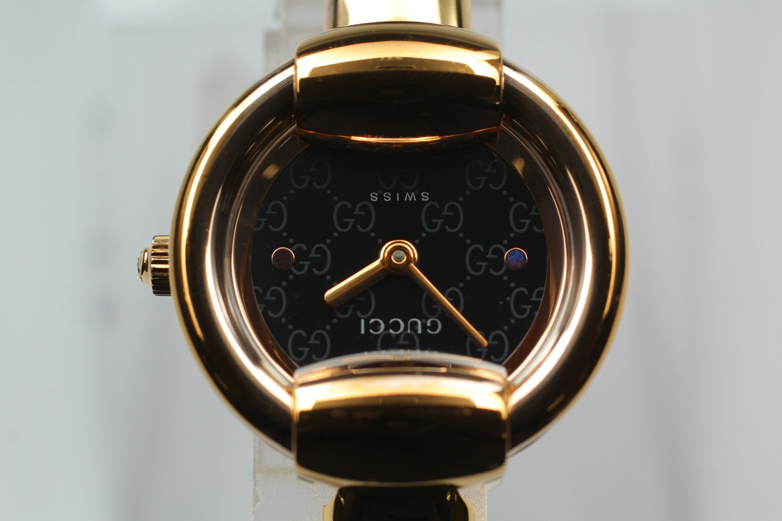 Vintage [Exc+5] GUCCI 1400L Black Dial Gold 25mm Women's Quartz Watch From JAPAN
