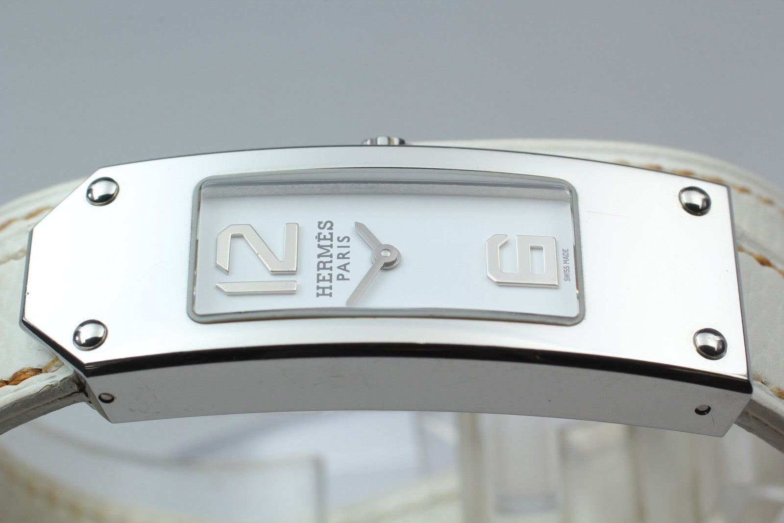 HERMES Kelly 2 Double Tour KT1.210 White 15mm "I" Quartz Women's Watch [w /Box]