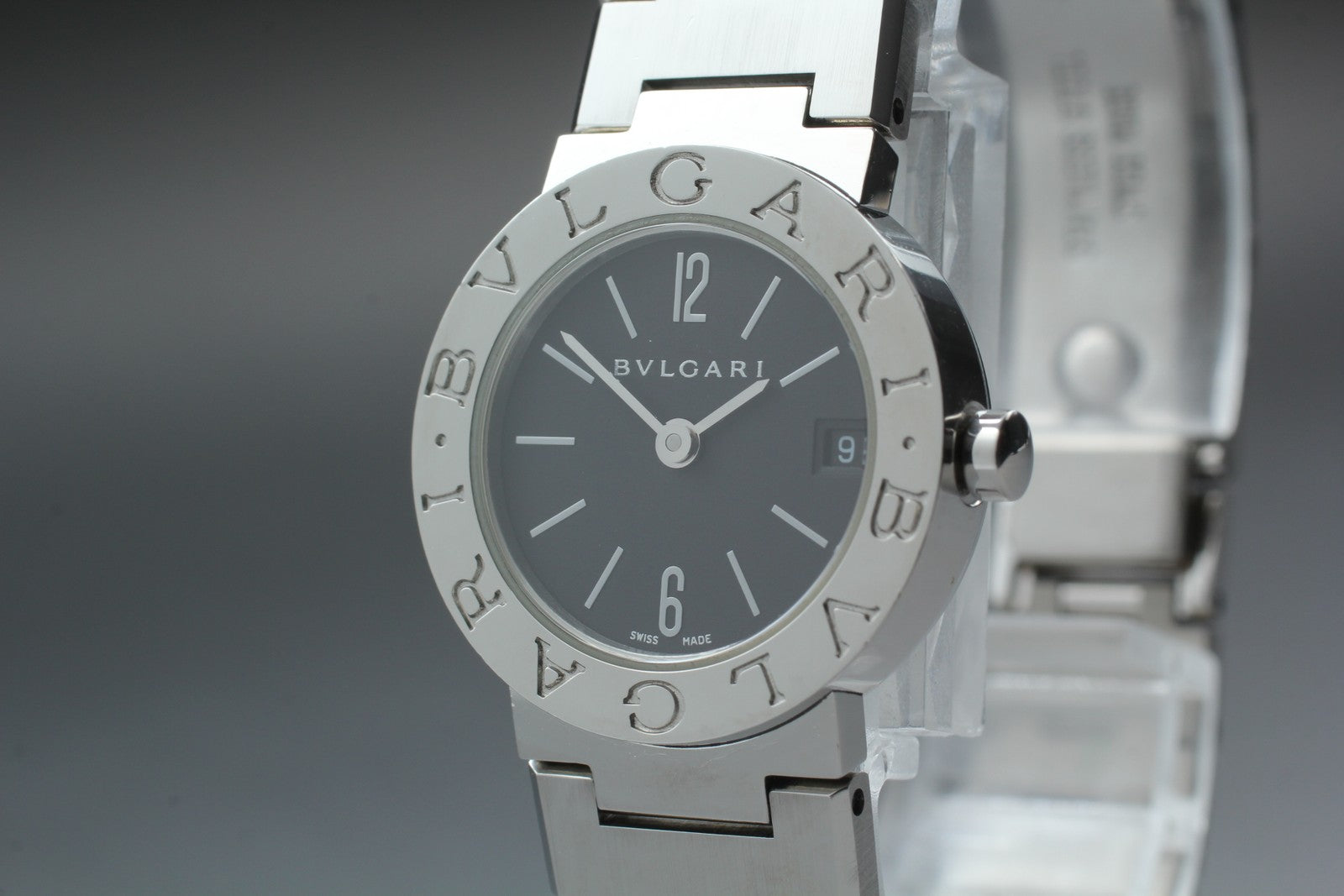 [Exc+5 Box] BVLGARI BVLGARI BVLGARI BB23SS Black Silver 23mm Women's Qz Watch