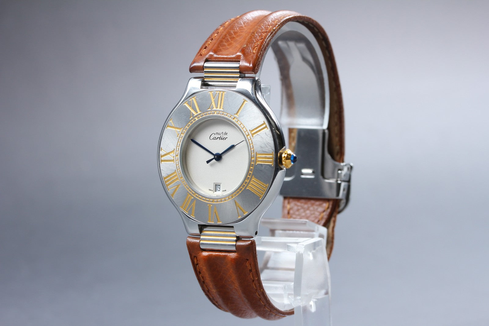 Vintage [Exc+5 Box] Cartier Must de Cartier 21 126000P 34mm Men's Quartz Watch