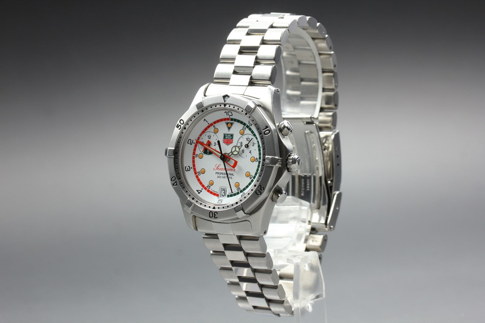 TAG HEUER Regatta CK111R Chronograp Quartz White Dial Men's Watch 39mm JAPAN Box