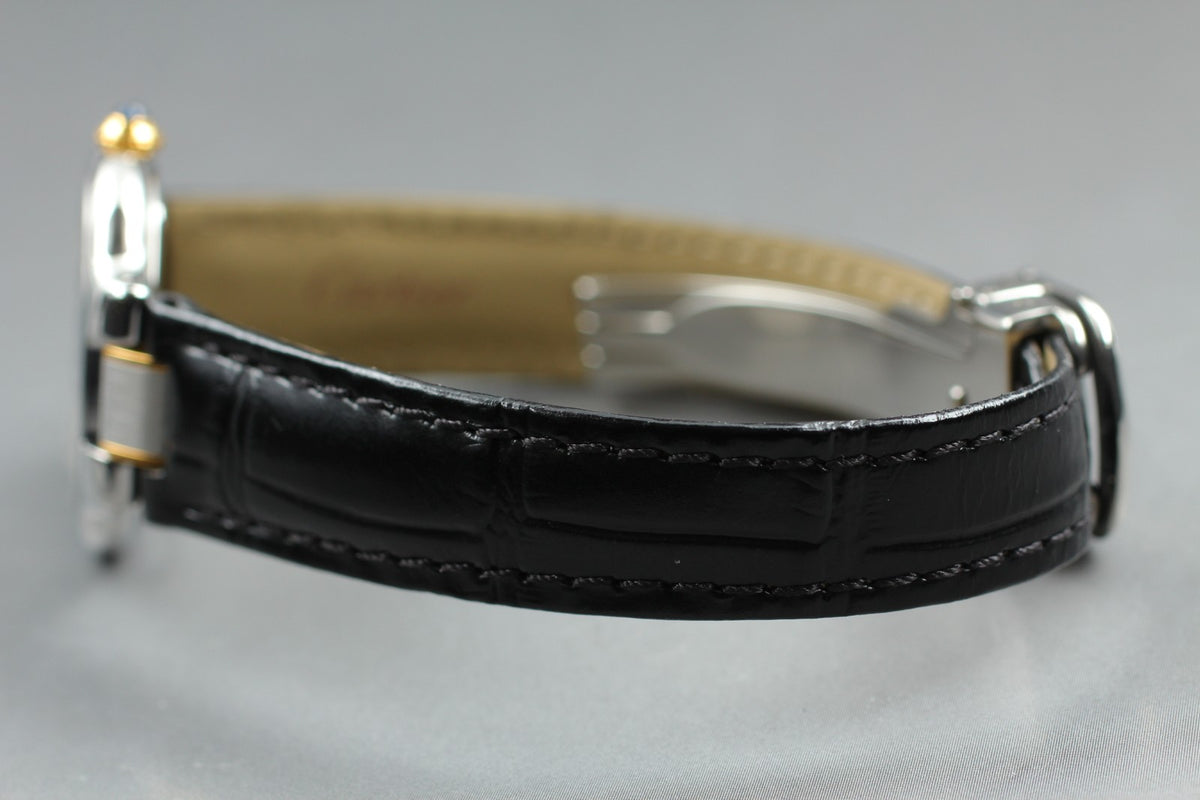 [Exc+4] Cartier Must de Cartier 21 1340 Silver Black 27mm Women’s Qz Watch JAPAN