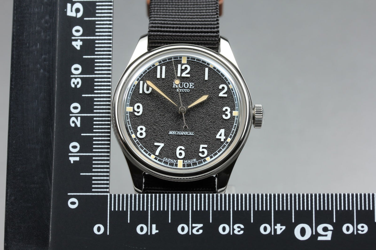 KUOE KYOTO OLD SMITH 90-002 35mm Black Automatic Men's Watch JAPAN [Box]
