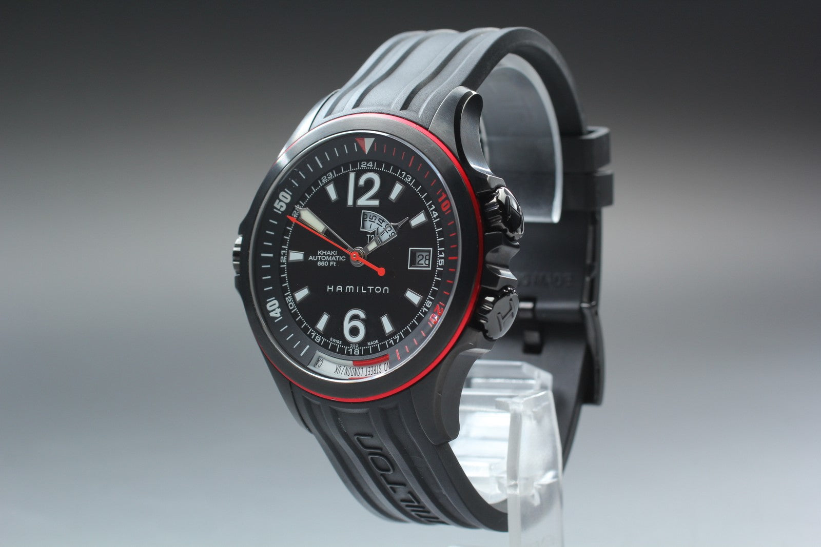 Hamilton Khaki Navy H775850 GMT Diver Automatic Black Men's Watch 43mm *N MINT