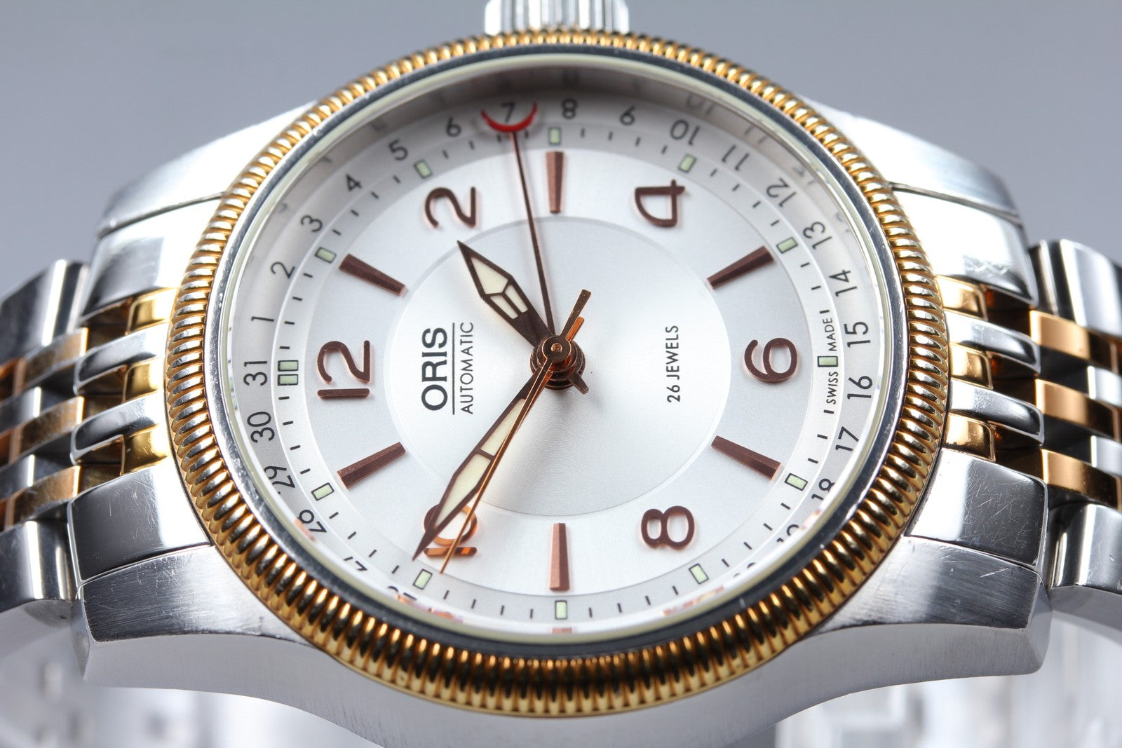 [Exc+5] ORIS Big Crown Pointer Date 7628 Silver Gold Automatic Men's Watch JAPAN