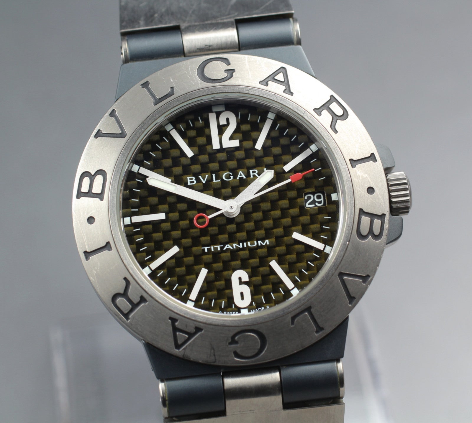 [Exc+5] BVLGARI Diagono TI38TA Titanium Automatic 38mm Black Men's Watch