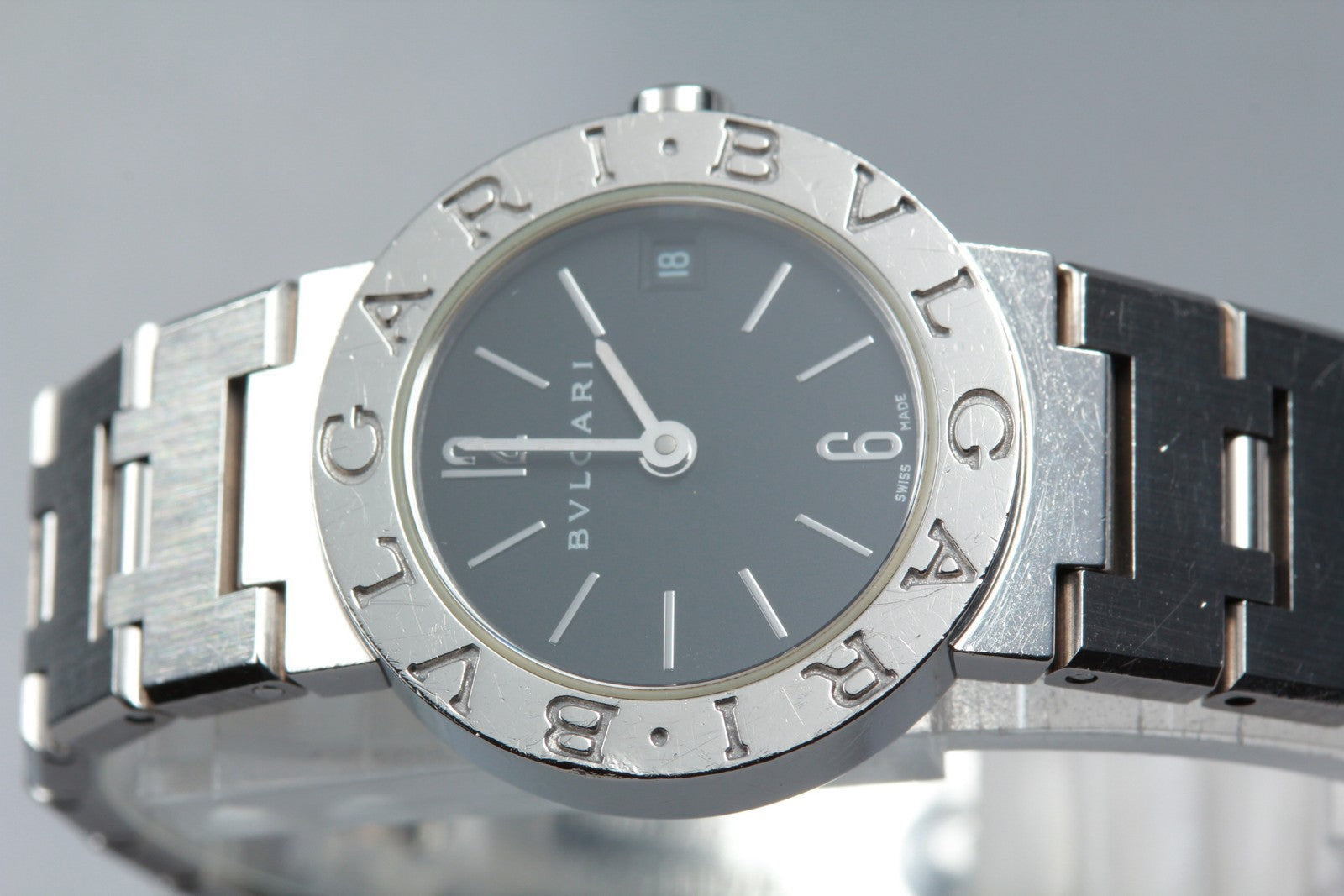 Exc+5* BVLGARI Bulgari Bulgari BB23SS Black Dial Quartz Women's Watch 23mm JAPAN
