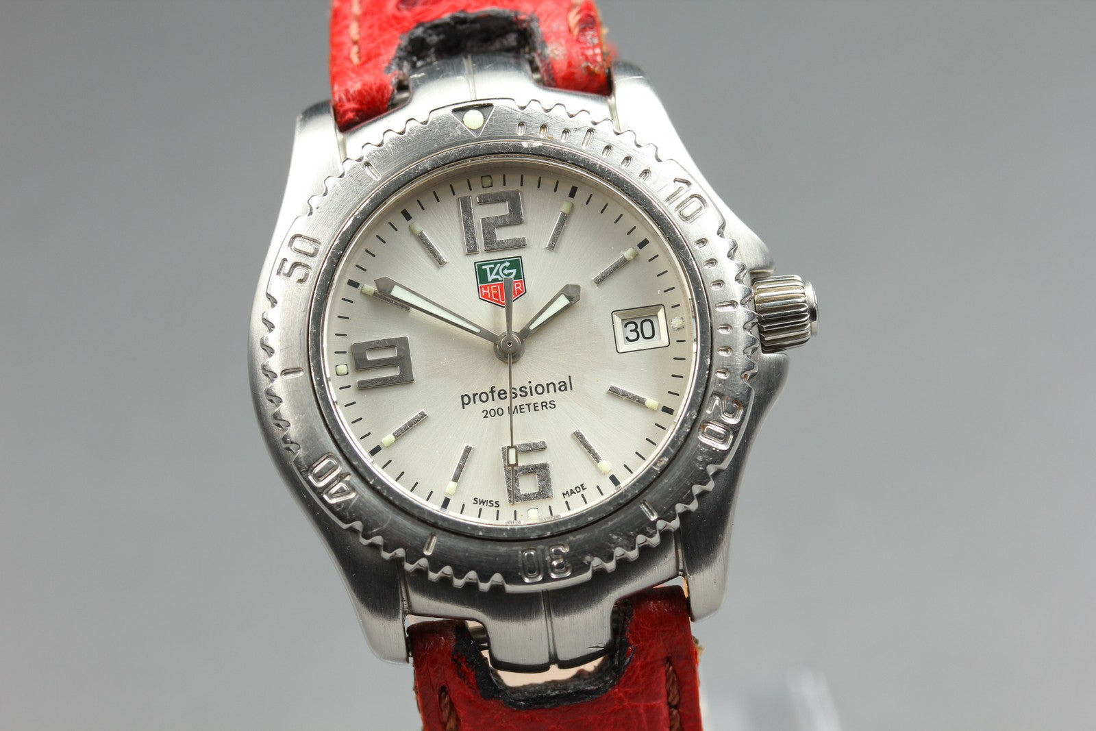 New Batt TAG Heuer Link WT1212 Date Quartz Silver Dial Men's Watch 36mm JAPAN