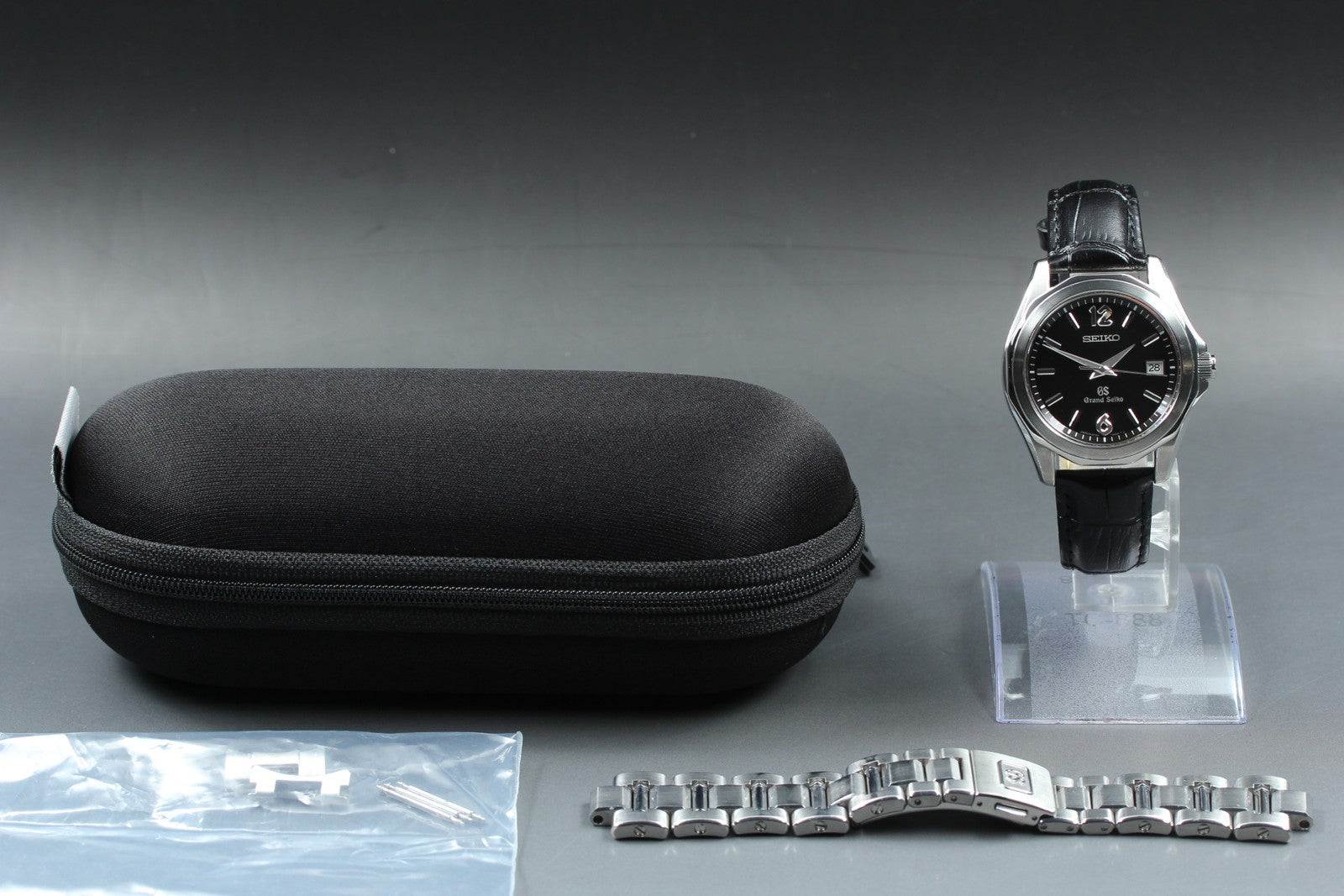 Vintage SEIKO Grand Seiko 9F62-0A60 SBGX035 Quartz Black Men's Watch 38mm JAPAN