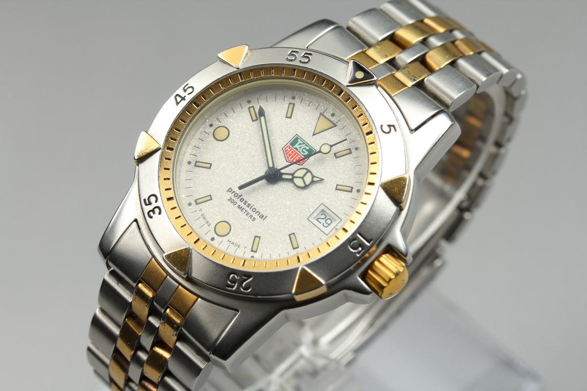 TAG Heuer Professional 955.713G Quartz Ivory Dial Date Men's Watch 36mm JAPAN