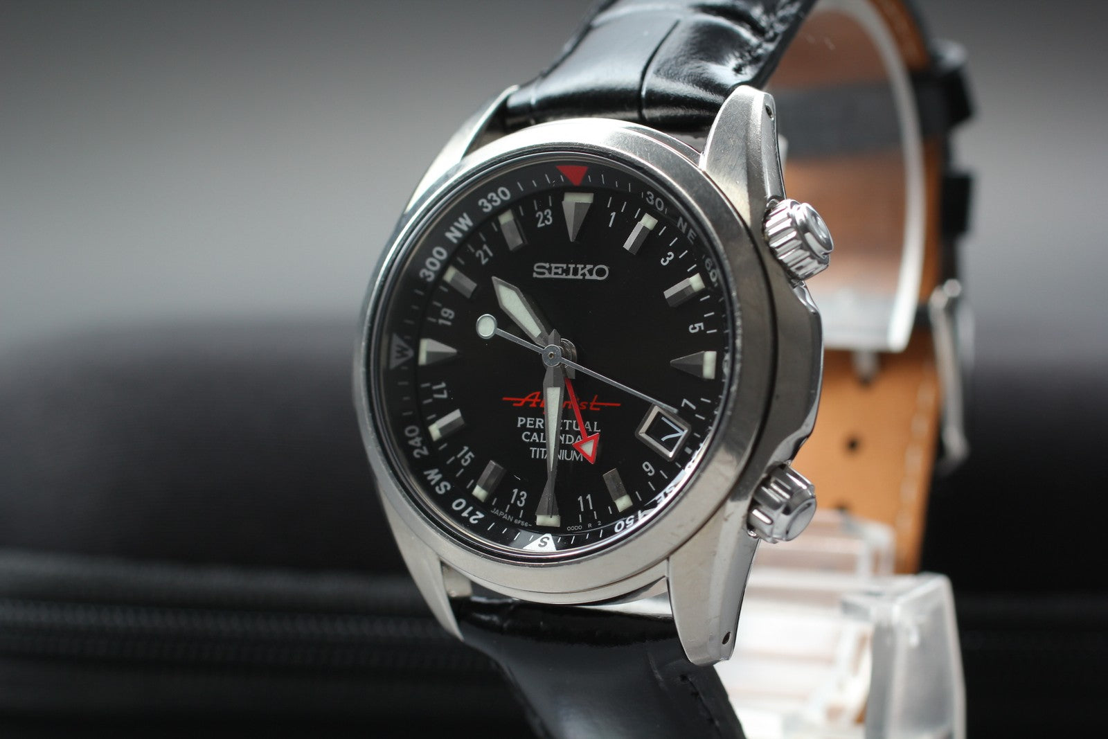 [Exc+5] SEIKO Alpinist 8F56-00D0 SBCJ019 Perpetual calendar Titanium Men's Watch