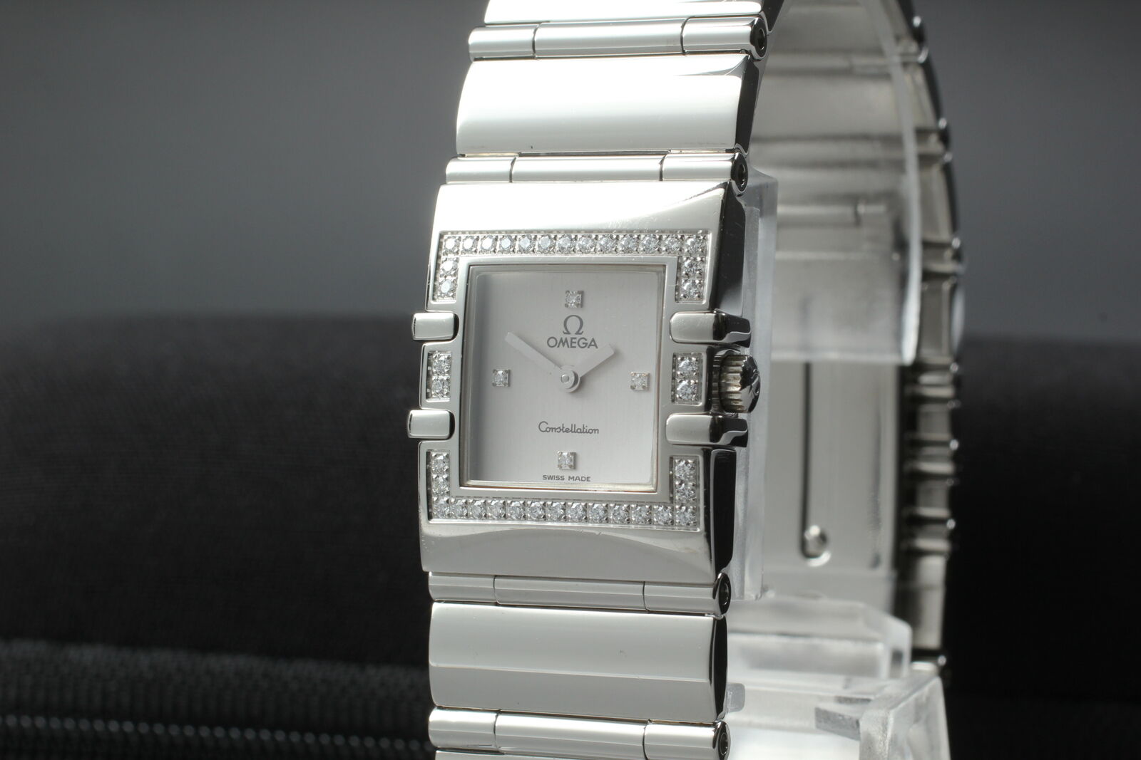 New Battery Exc+5 OMEGA Constellation QUADRA 1528.36 Diamond Women's Qz Watch JP