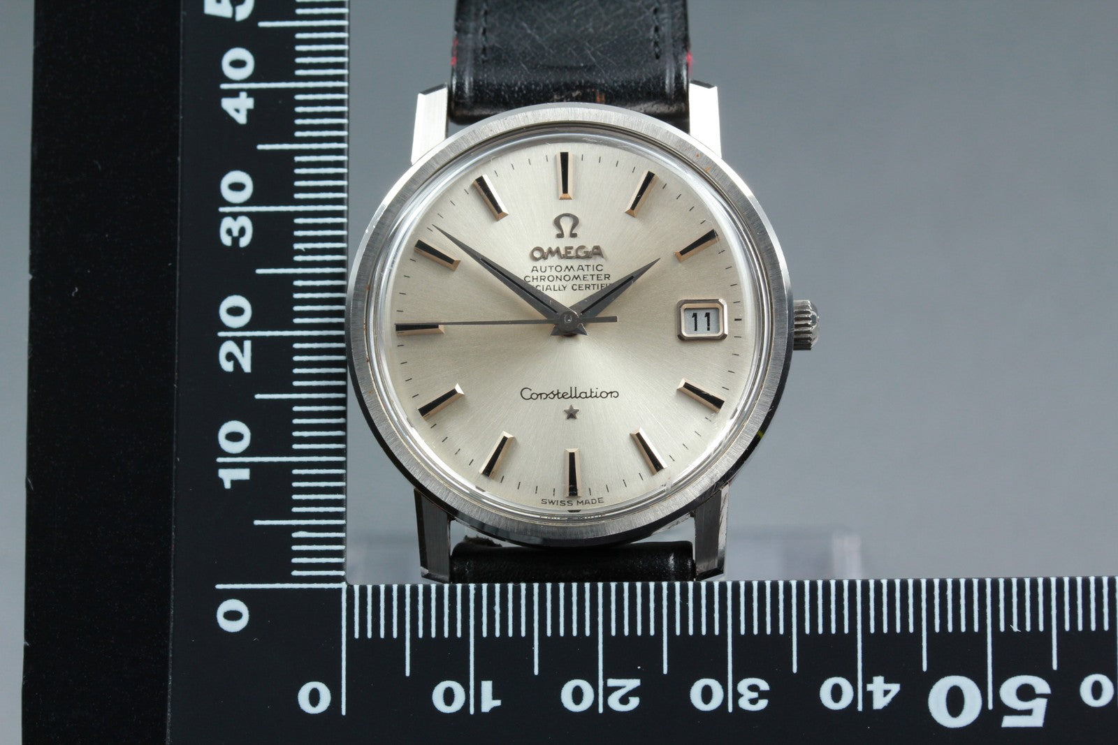 Vintage OMEGA Constellation 168.018 Automatic Silver Men's Watch 35mm JP Exc+5