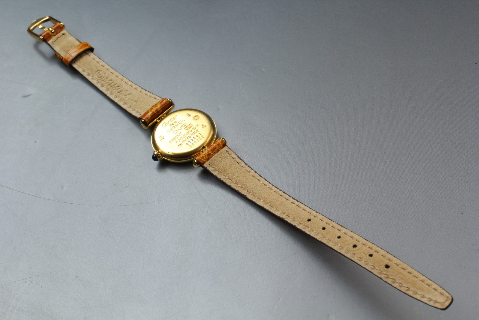 Vintage Cartier Must Colisee Vermeil 590002 Gold Dial Women's Qz Watch [Pouch]