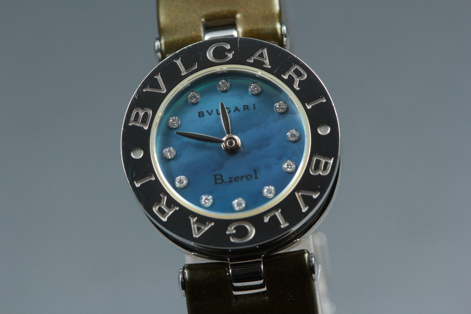 [Exc+5 Box] BVLGARI B.zero1 BZ22S 12P Diamond Blue 22mm Quartz Watch JAPAN