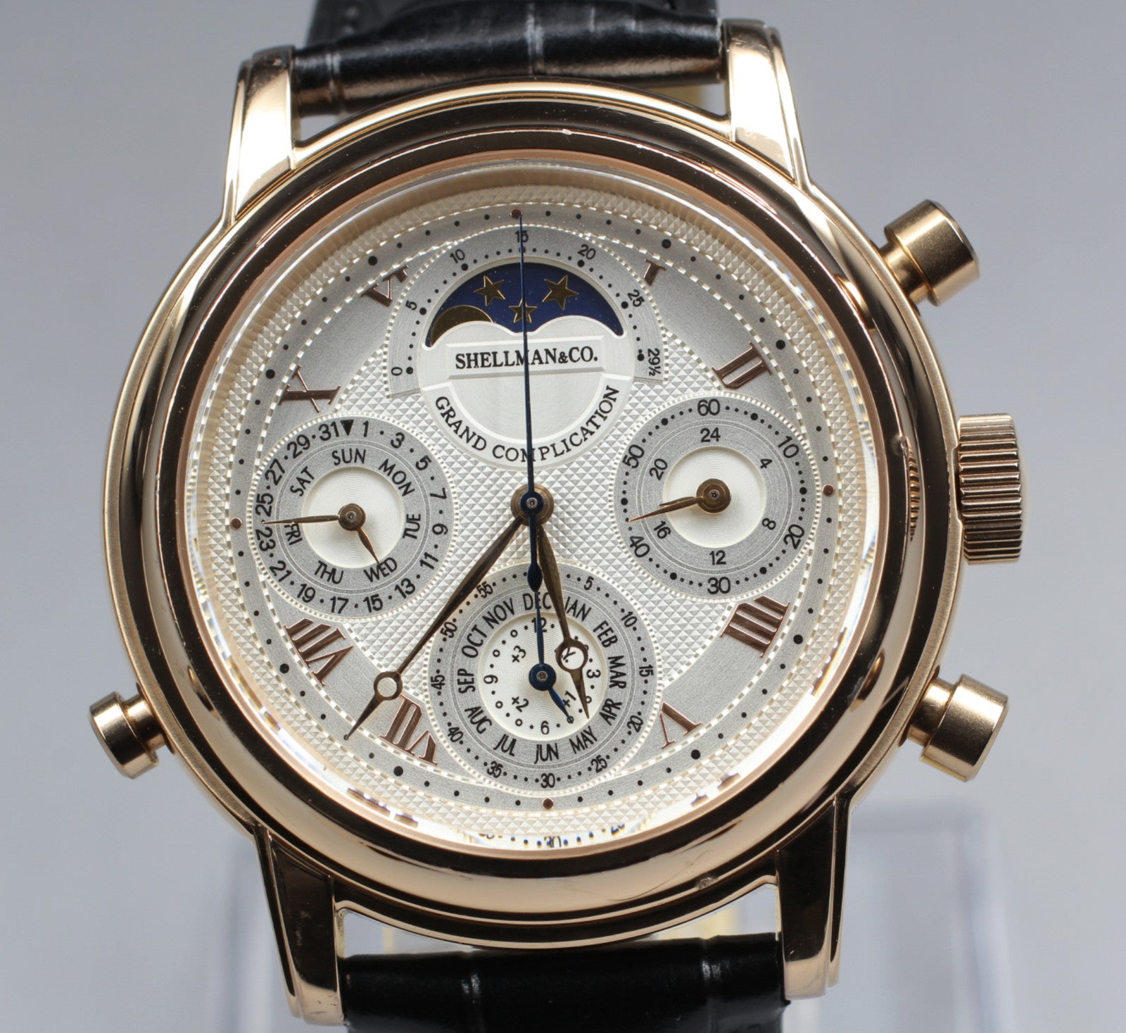 [Exc+5] SHELLMAN Grand Complication Premium 6771-T011179 TA Qz Watch From JAPAN