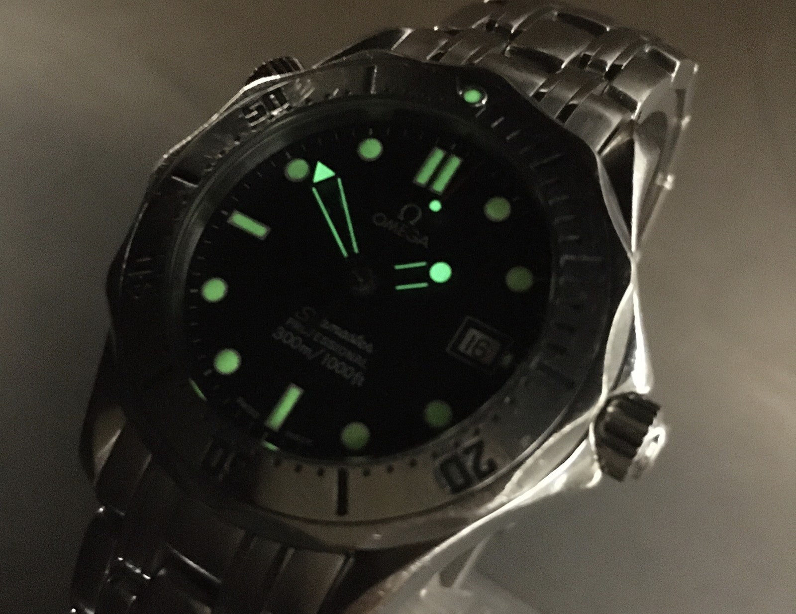 Overhauled [w/Box] OMEGA Seamaster 300M 2562.80 Date Blue 36mm Qz Men's Watch