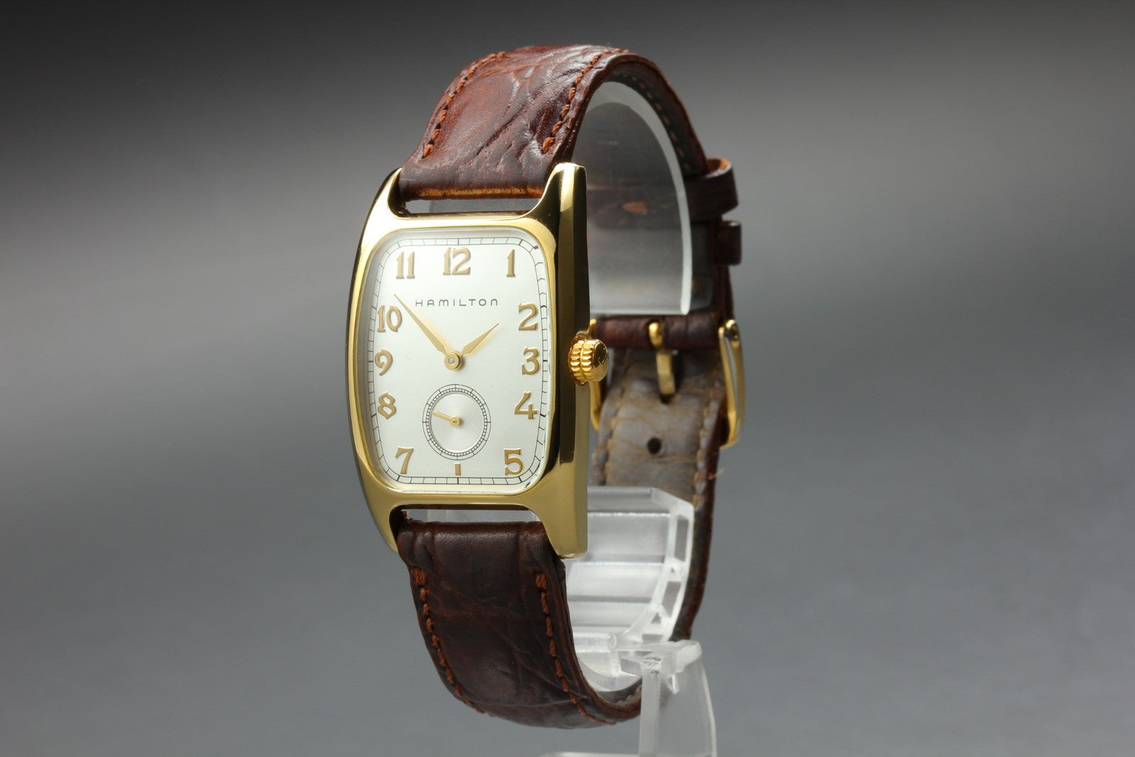 Hamilton Boulton H134110 Quartz Rectangular Small Second Men's Watch 27mm JAPAN