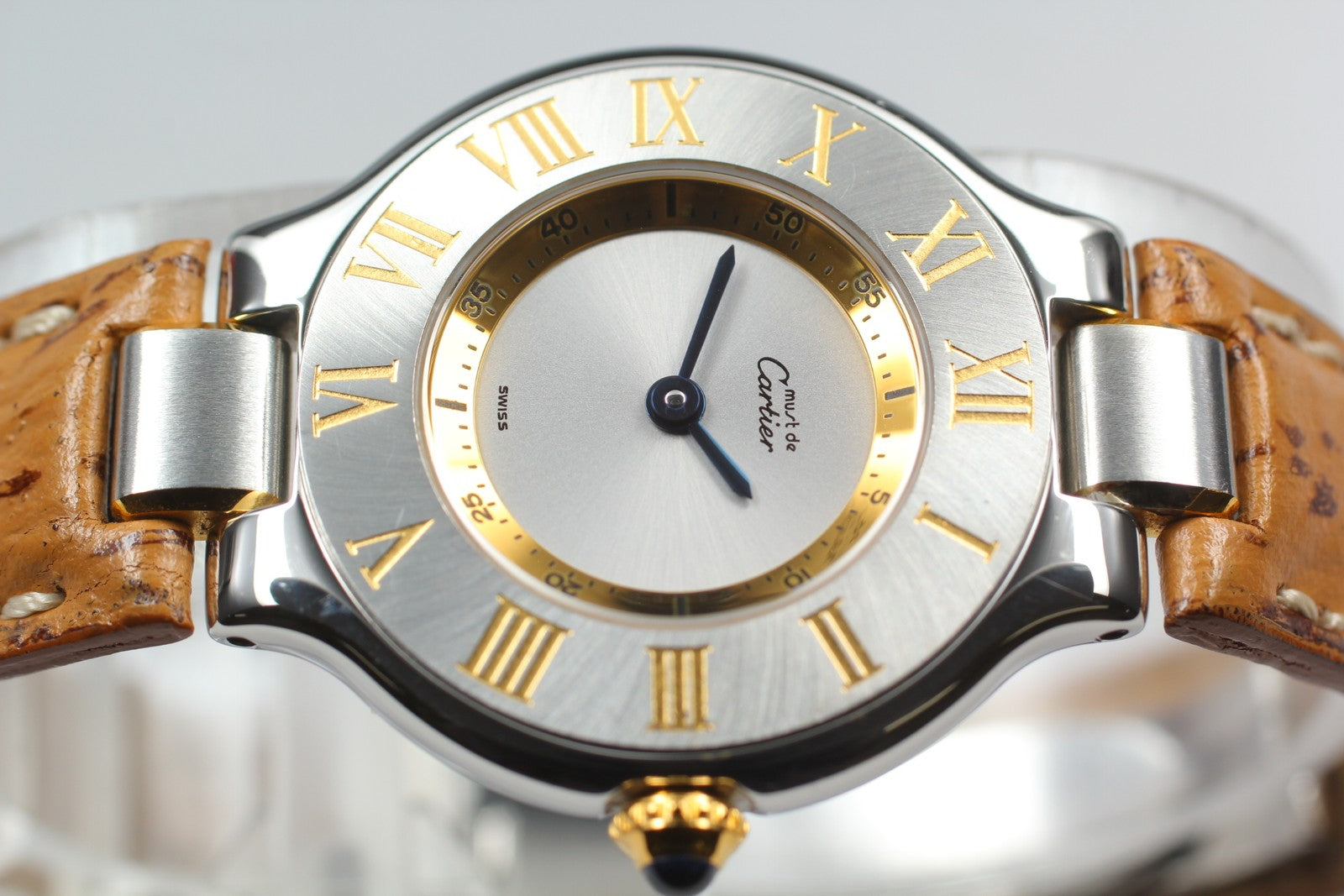 [Near MINT- Box] Cartier Must de Cartier 21 1340 Silver 27mm Women's Qz Watch