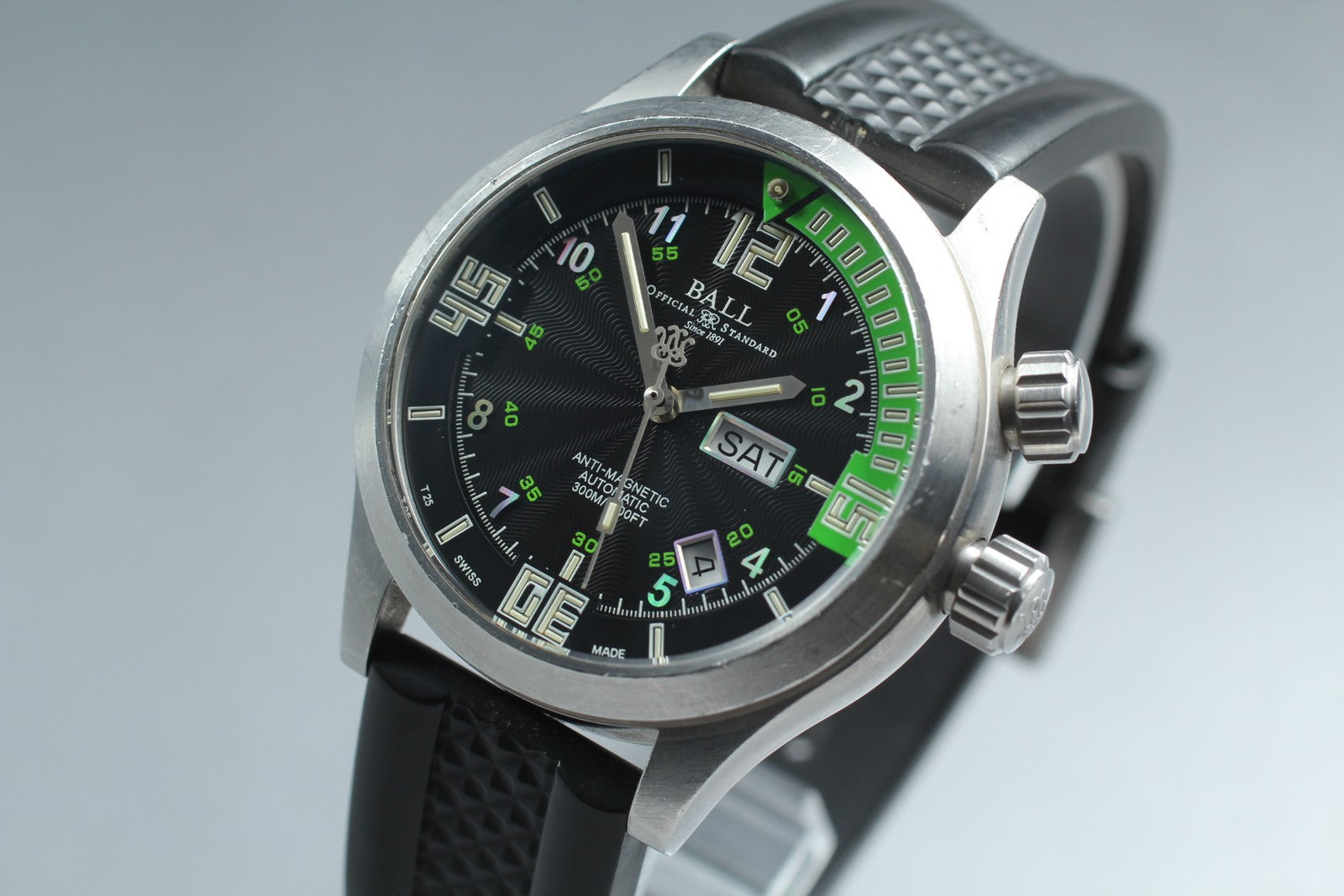 BALL Engineer DM1020A Black Dial Automatic Day/Date Men's watch 41mm JAPAN Box