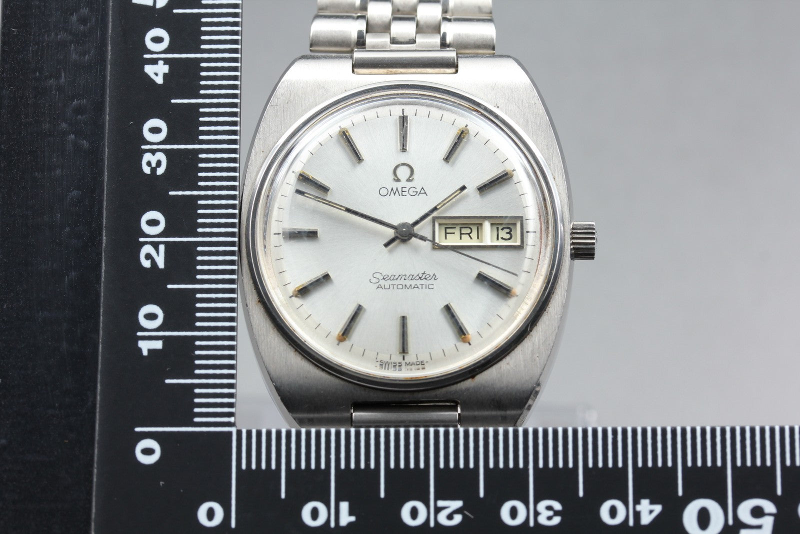 [Exc+5] Vintage OMEGA Seamaster 166.0216 Automatic Silver Men's Watch 35mm JAPAN