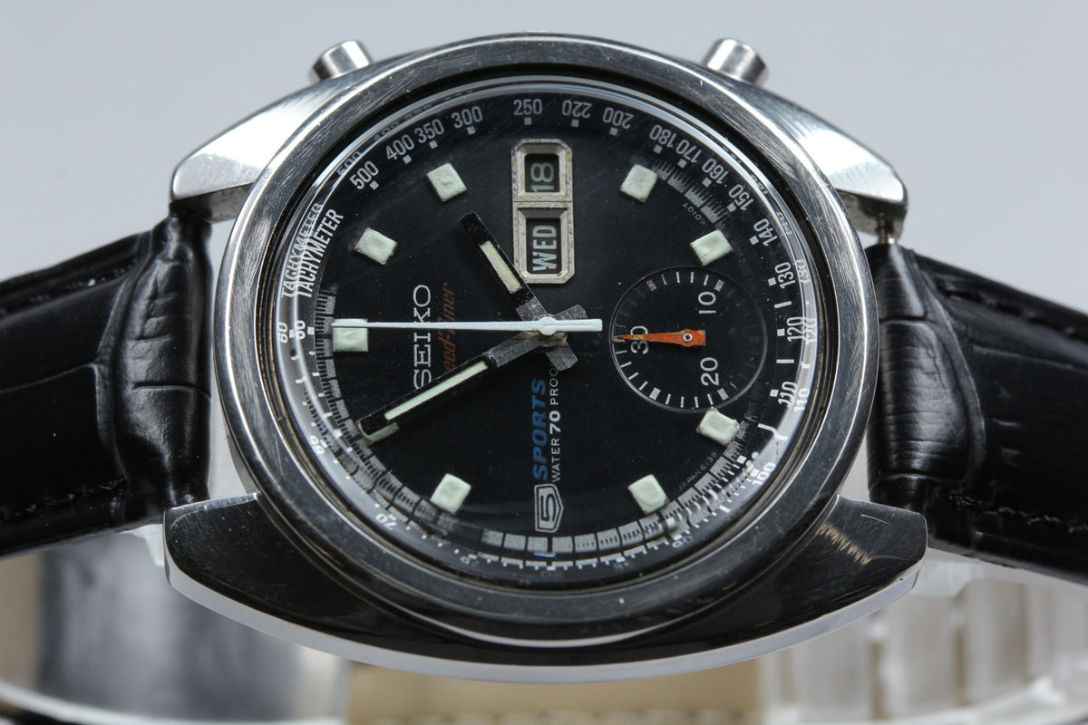 overhauled SEIKO 5 Sports Speed Timer 6139-6010 Automatic Men's Watch 39mm JAPAN