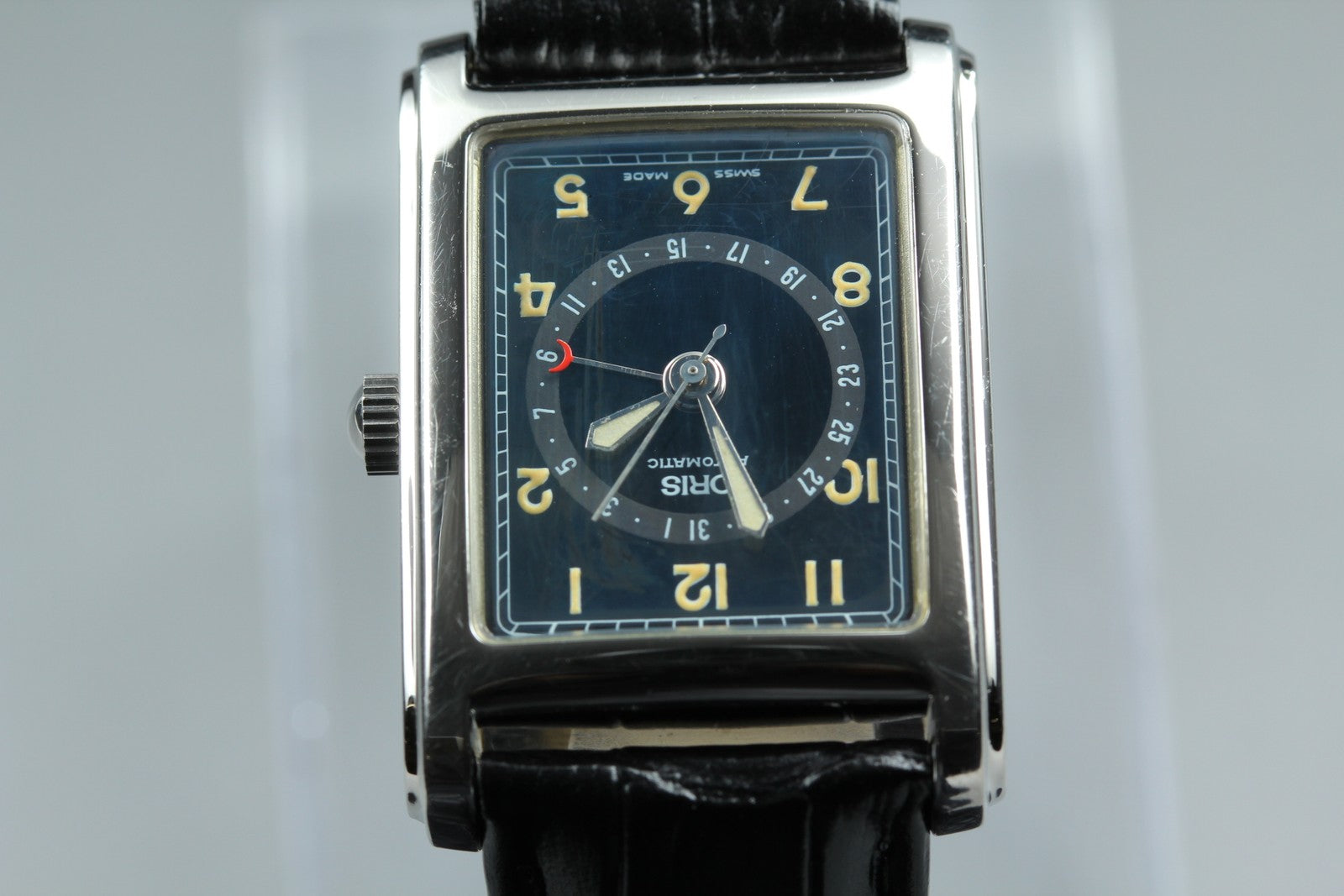 ORIS Rectangular Pointer Date B7460 Automatic Black Women's Watch 26mm JAPAN