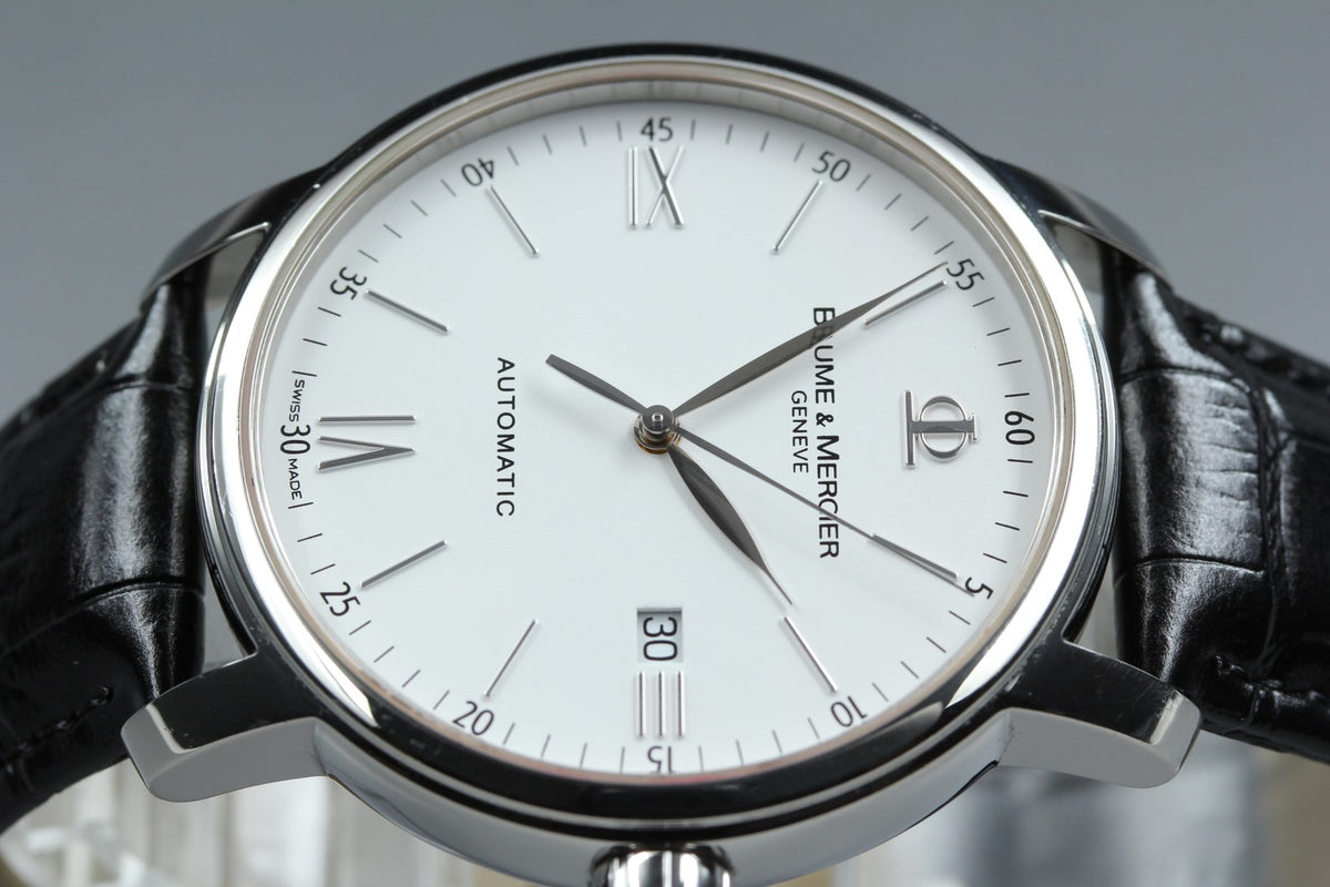 BAUME＆MERCIER Classima 65534 Automatic White Date Men's Watch 42mm JAPAN