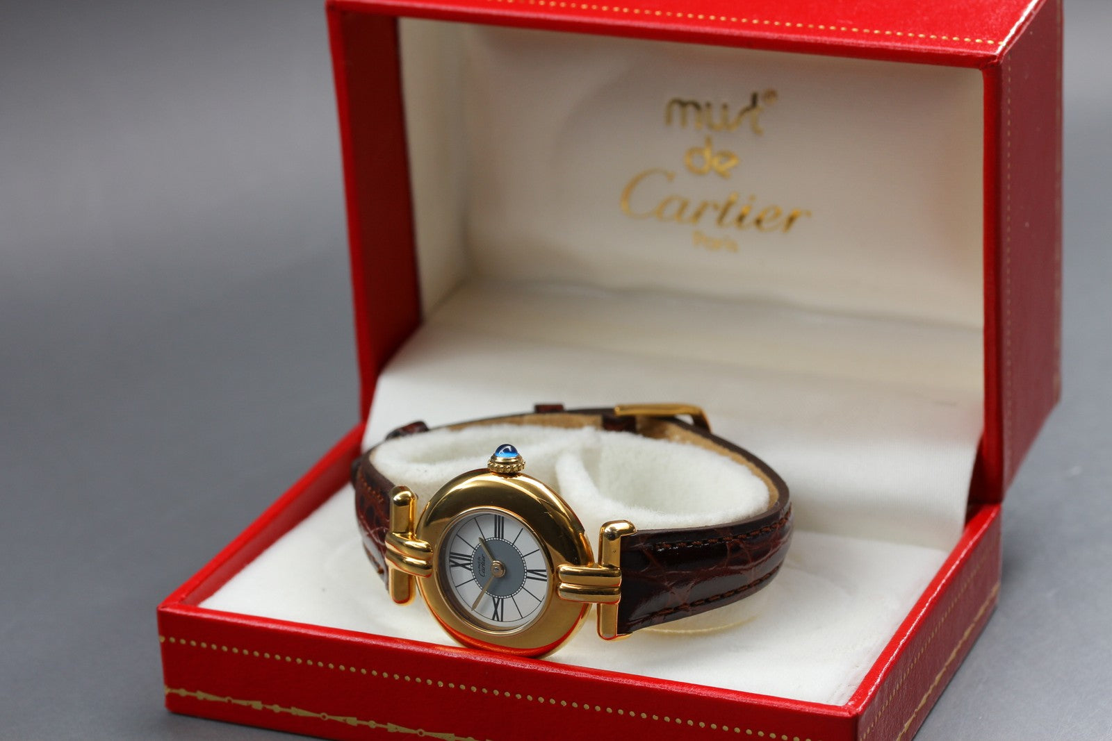 Vintage [Near MINT Box] Cartier Must Colisee Vermeil 590002 Women's Quartz Watch