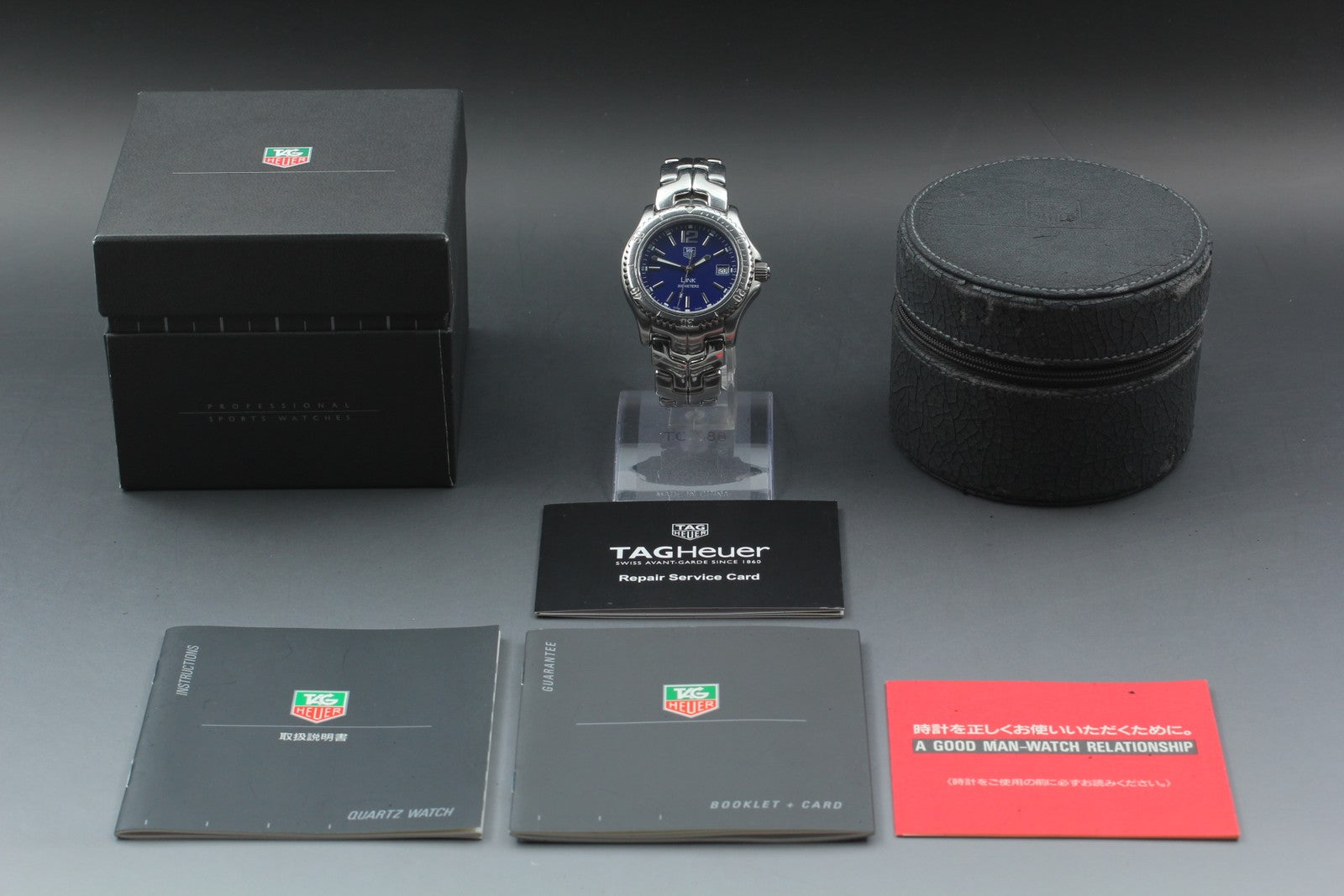 TAG Heuer LINK Professional WT1113-0 Blue Men's Watch Quartz 40mm JAPAN Box