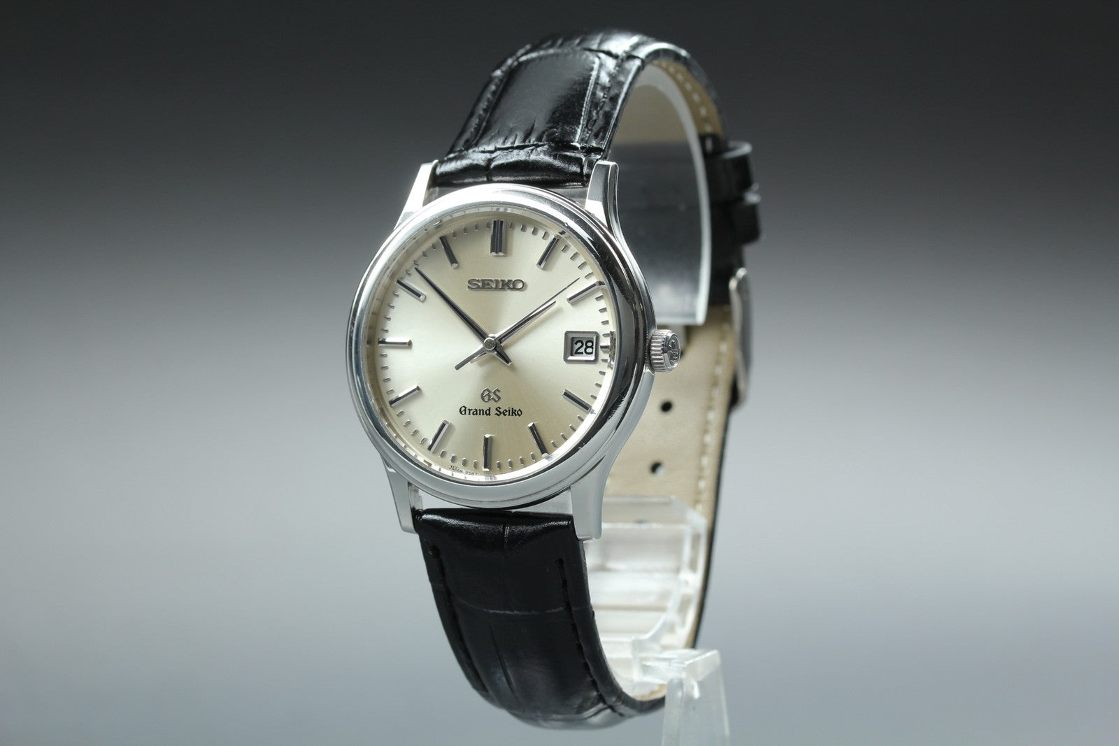 New Batt Vintage SEIKO Grand Seiko 9587-7010 Quartz Silver Men's Watch 34mm JP