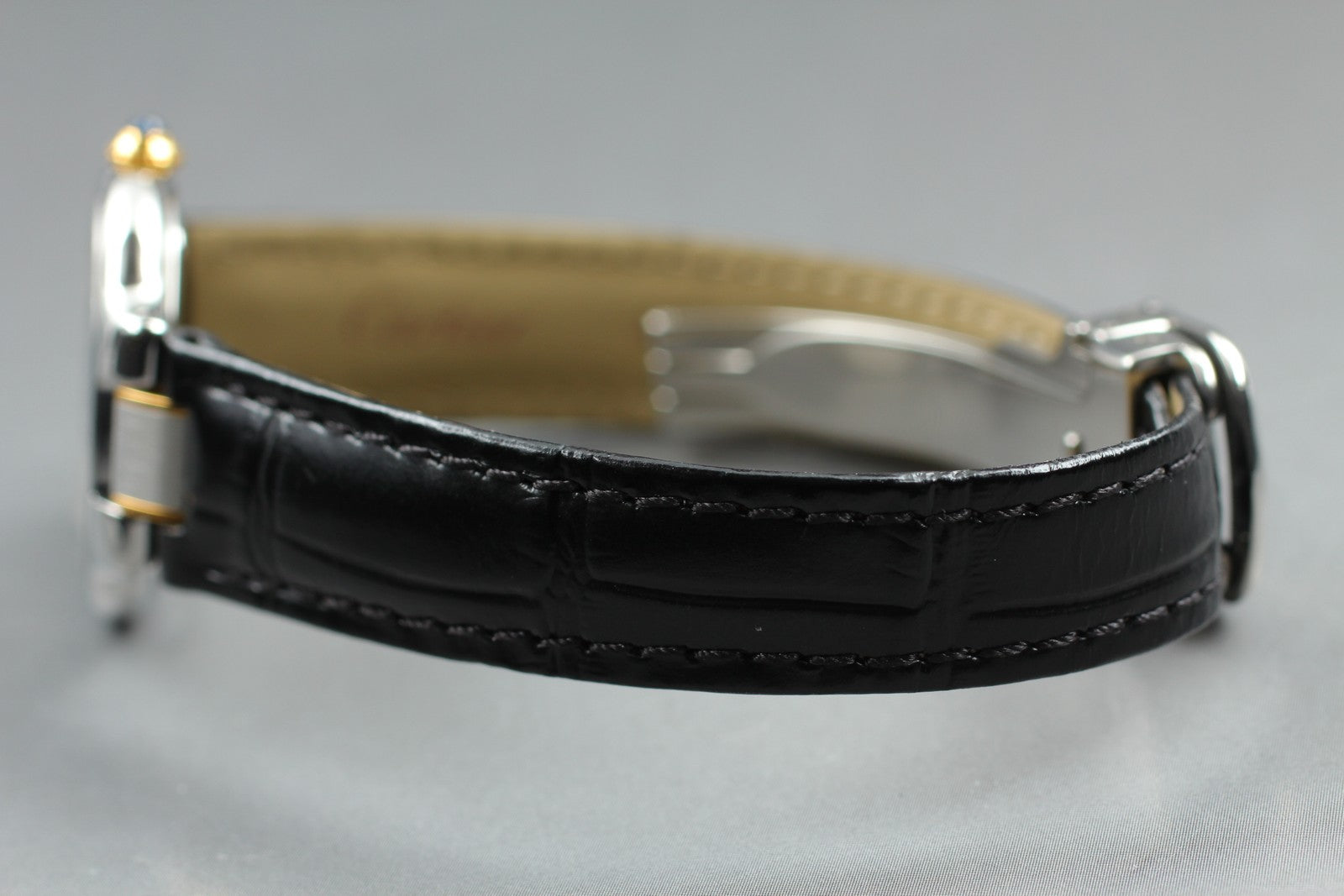 [Exc+4] Cartier Must de Cartier 21 1340 Silver Black 27mm Women’s Qz Watch JAPAN