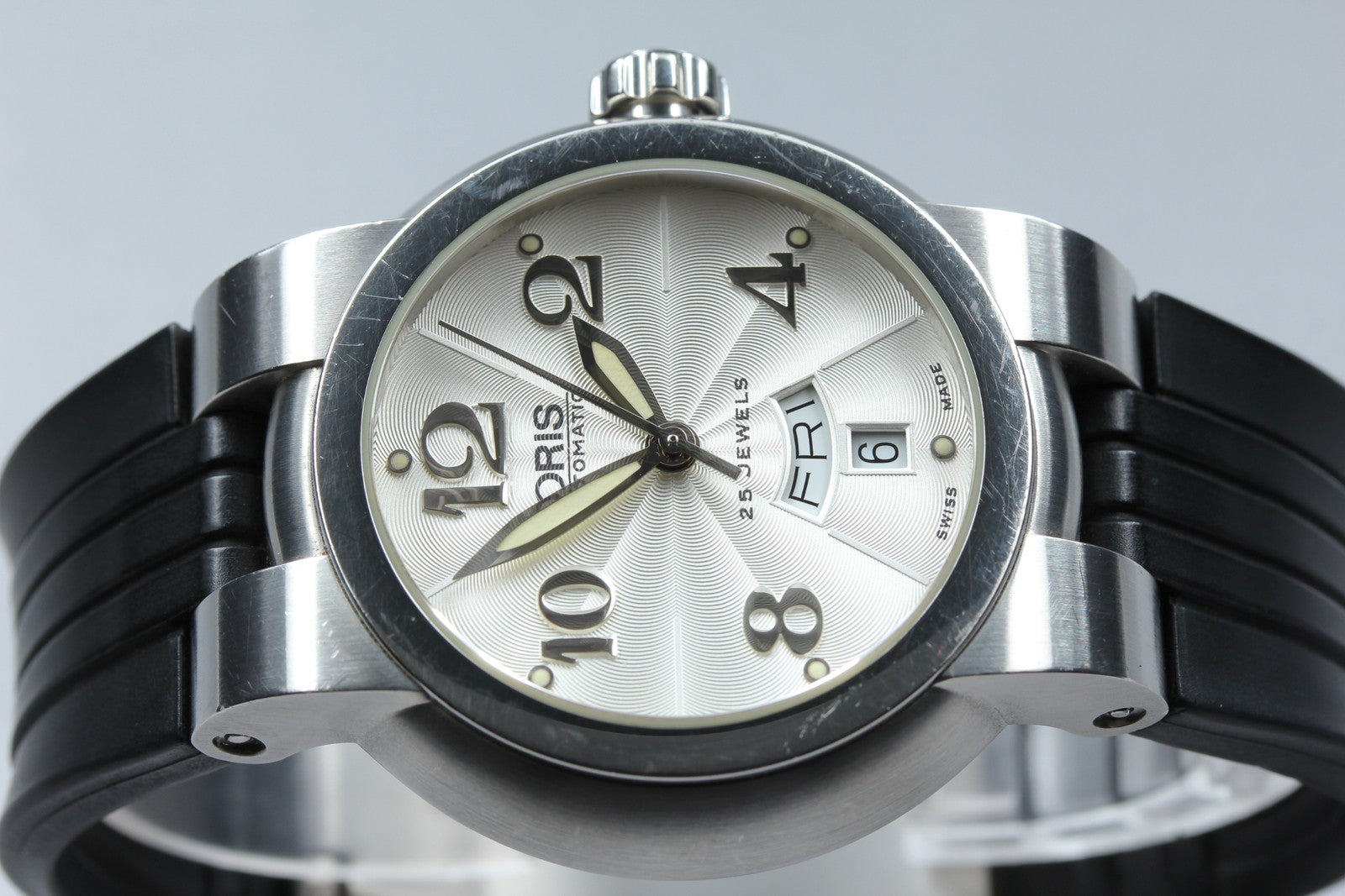 [Exc+5] ORIS TT1 Day Date 7517-41 Automatic 40mm Silver Black Men's Watch JAPAN