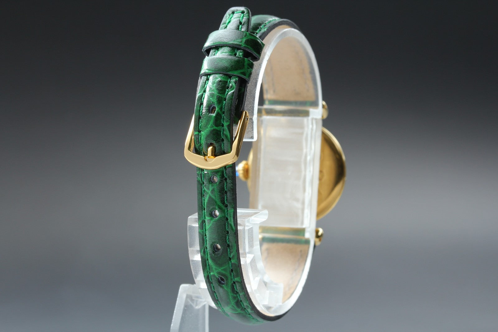Vintage Cartier Must Colisee Vermeil 590002 Green Gold Women's Qz Watch [Box]