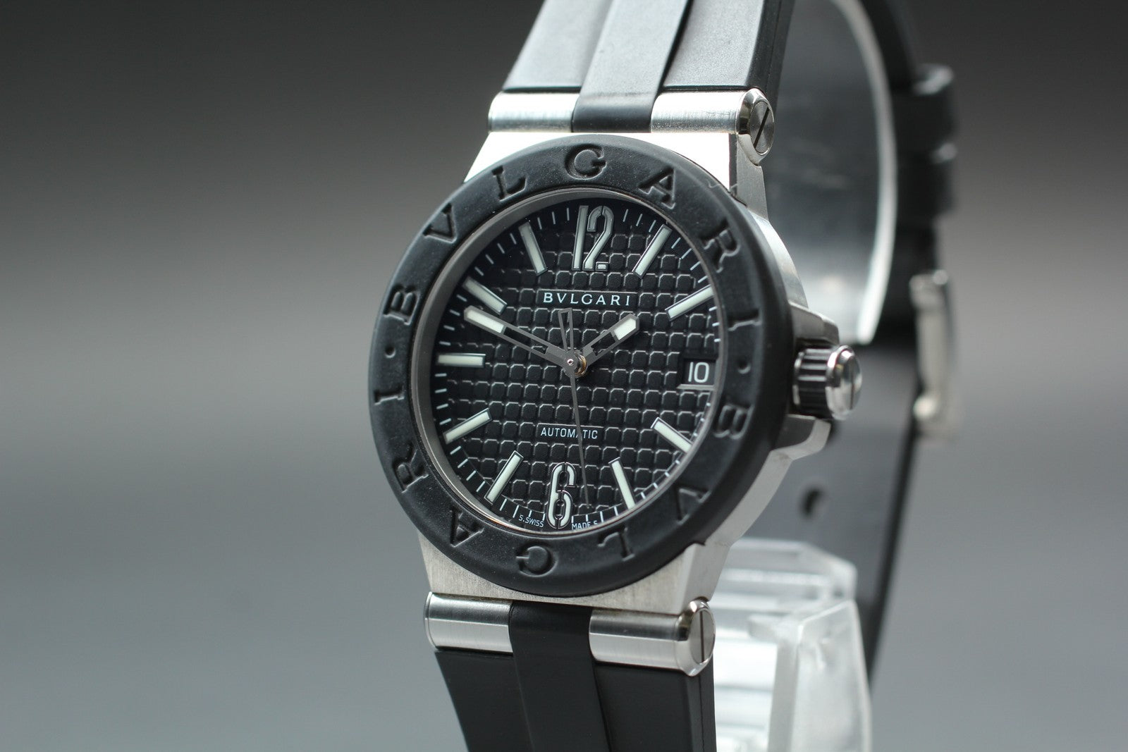 BVLGARI Diagono DG35SV Black Dial Automatic Men's Watch 36mm JAPAN
