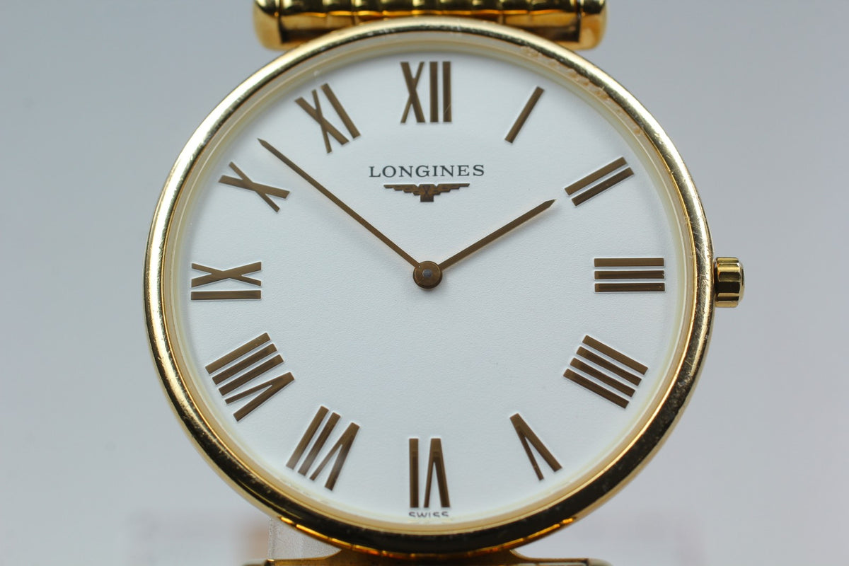 Vintage LONGINES La Grand Classique L4.635.2 Quartz White Men’s Watch 33mm JAPAN