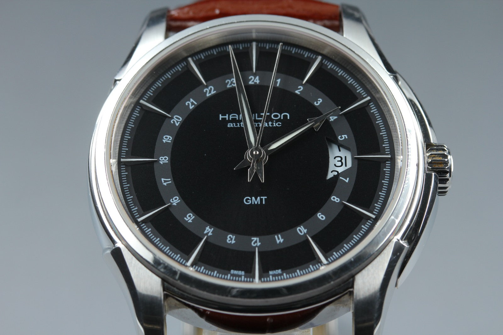 Hamilton Jazzmaster Traveler GMT Automatic Black Dial Men's Watch 42mm JAPAN