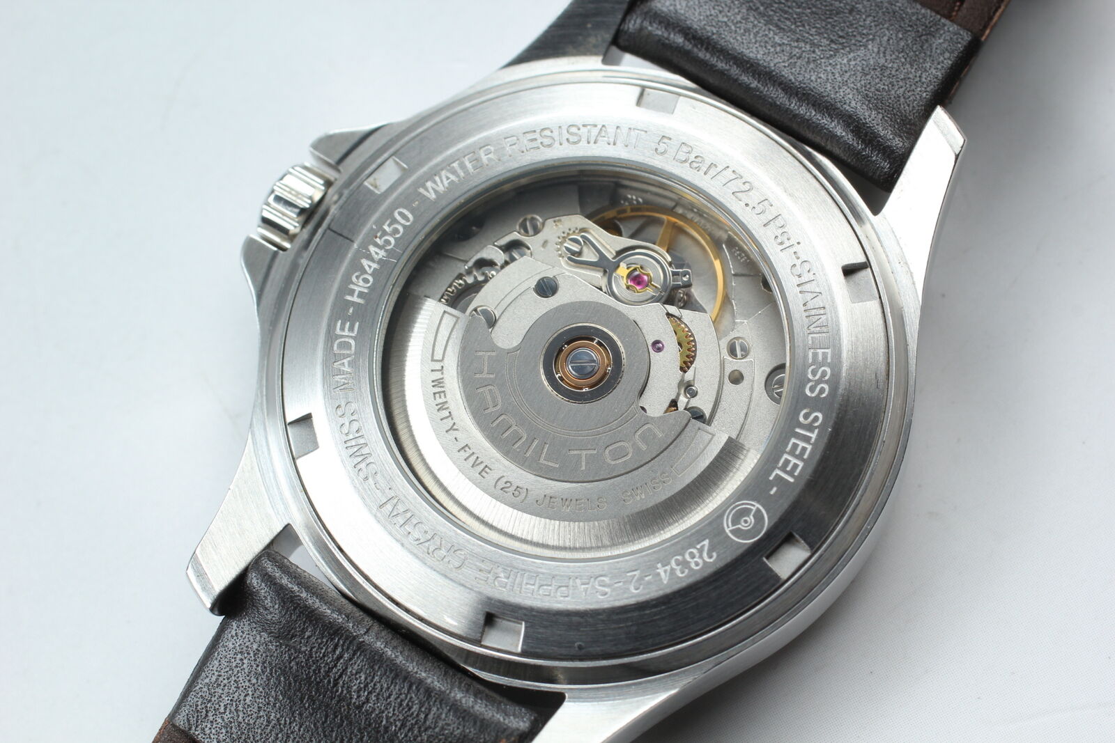 [Exc+5 w/ Box] Hamilton Khaki Men's Black 25J Automatic Men's Watch From JAPAN