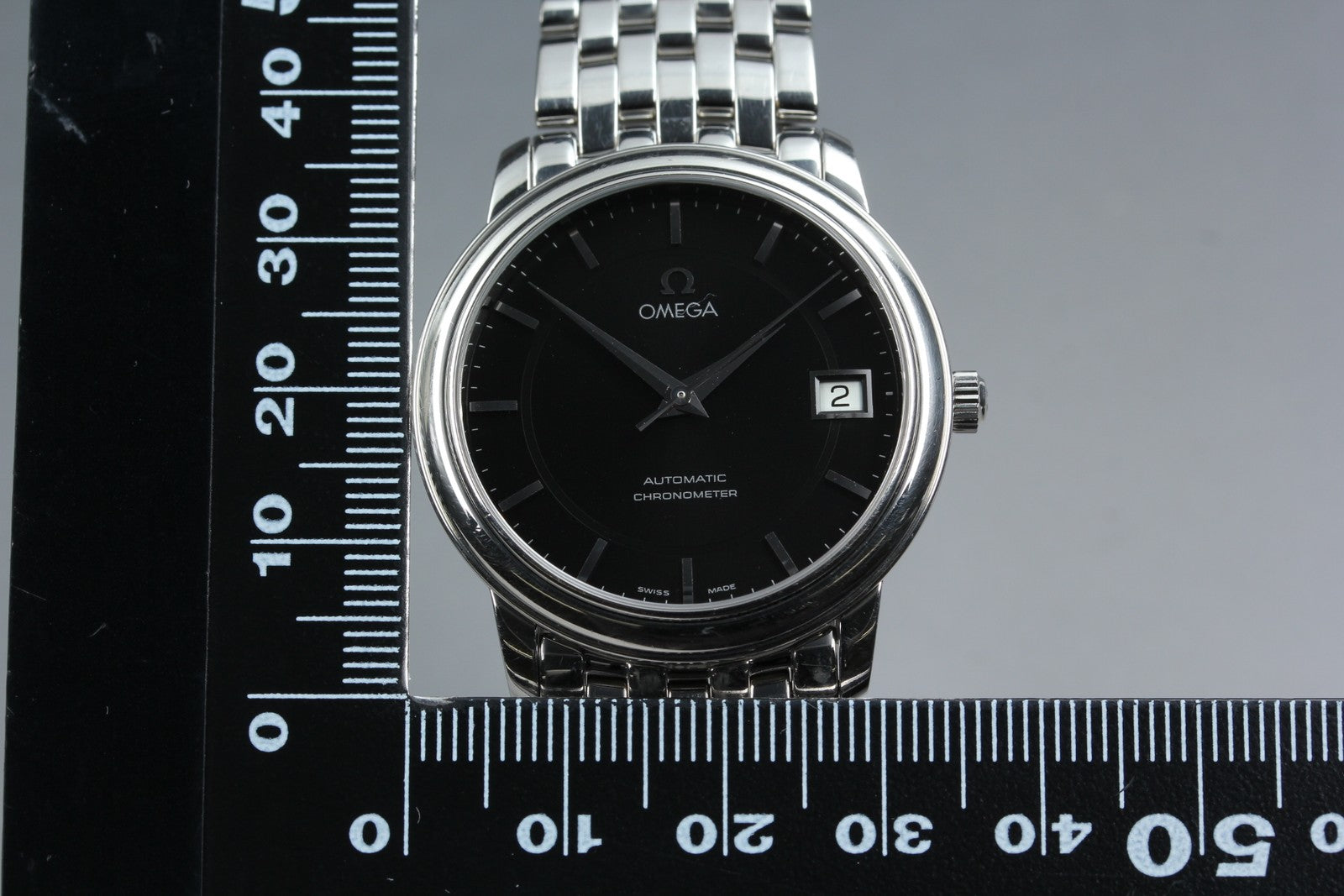 Overhauled [Exc+5 Box] Omega De Ville Prestige 4500.51 34mm Black AT Men's Watch