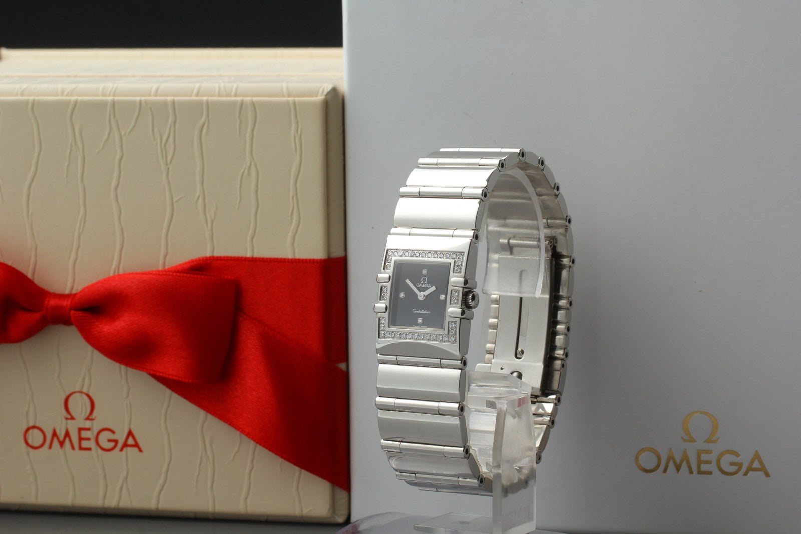 OMEGA Constellation QUADRA 895.1230 Cal.1376 Black Dial Diamond Women's Qz Watch