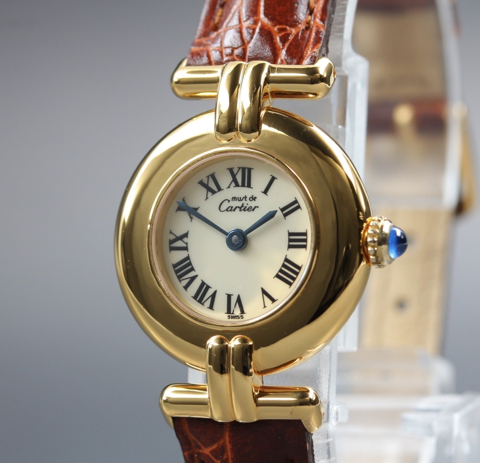 Vintage Cartier Must Colisee Vermeil 590002 Brown 23mm Women's Quartz Watch