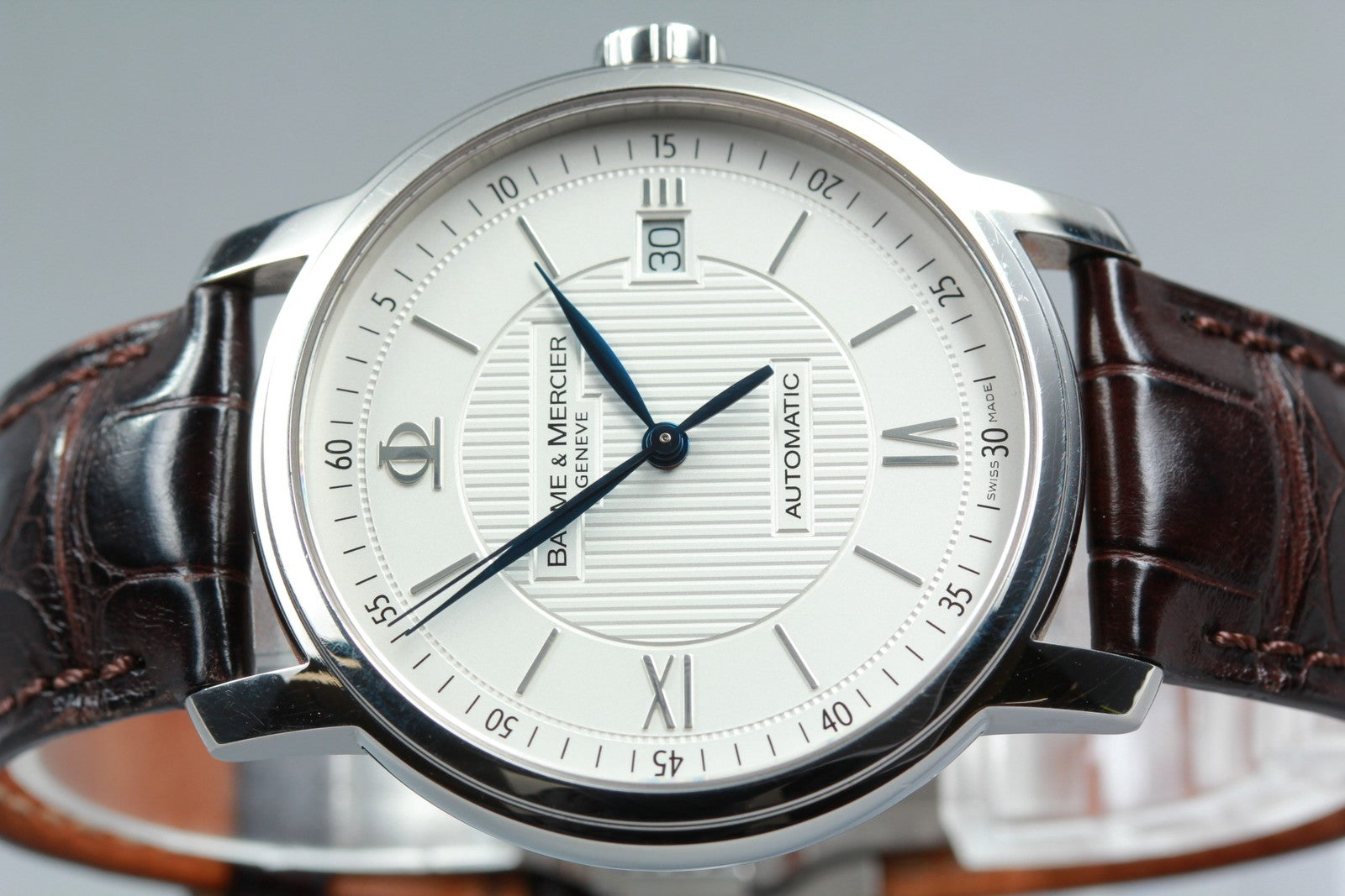 Baume & Mercier Classima 65615 White Automatic Date Men’s Watch 39mm JAPAN Box