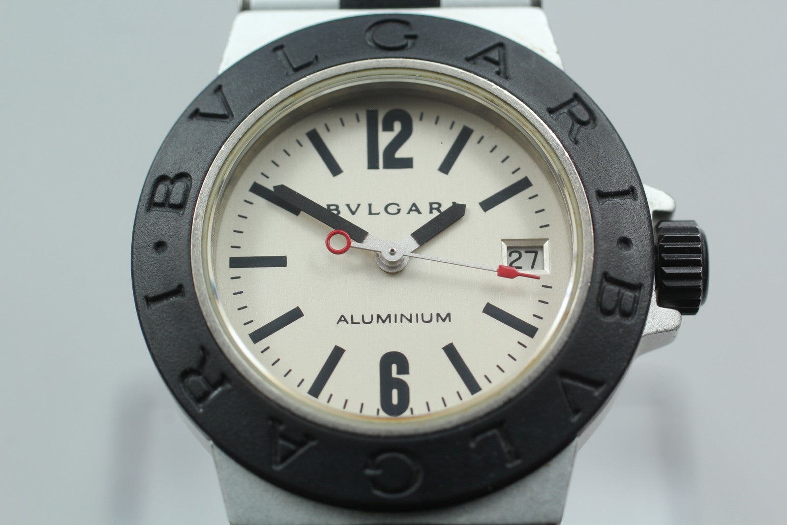 [Exc+5] BVLGARI Alminium AL29TA Silver Black 29mm Women's Quartz Watch JAPAN