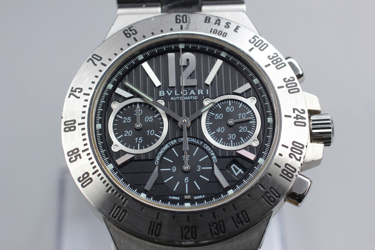 BVLGARI Diagono Tachymetric Chronograph CH40STA Automatic Men's Watch 40mm JAPAN