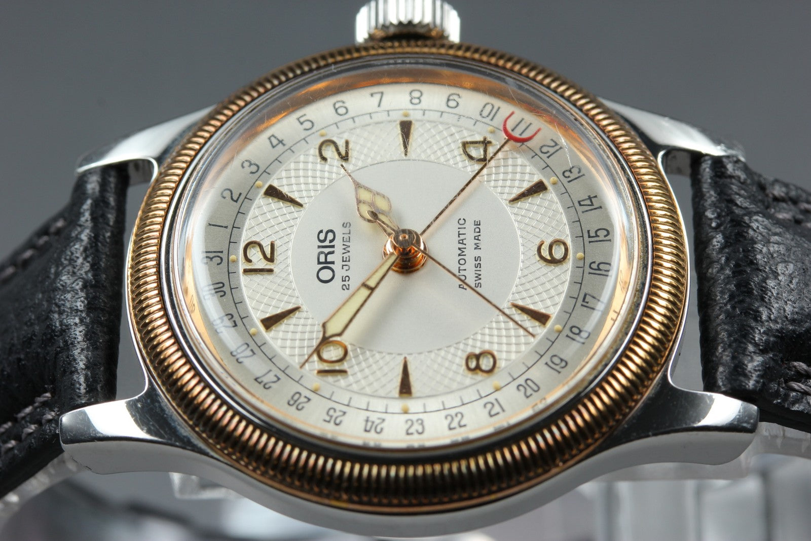 Vintage ORIS Big Crown Automatic Silver Dial Date Men's Watch 35mm JAPAN