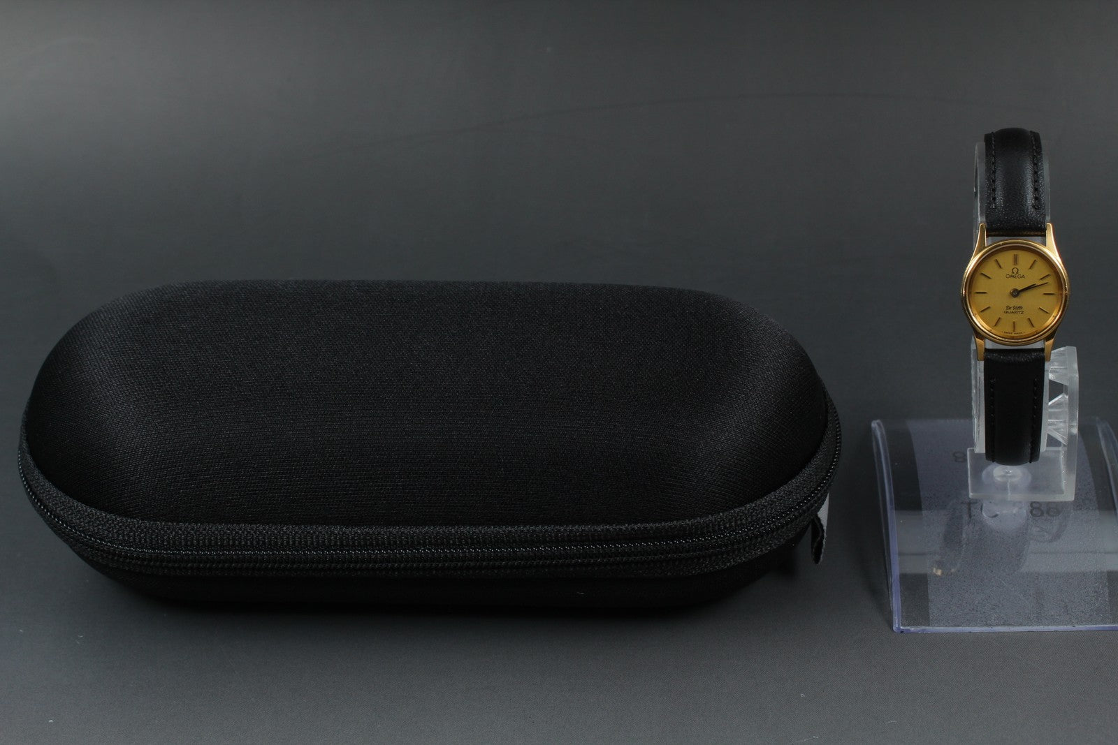 Vintage [Exc+5] OMEGA De Ville Cal.1353 591.0019 Gold Black Quartz Women's Watch